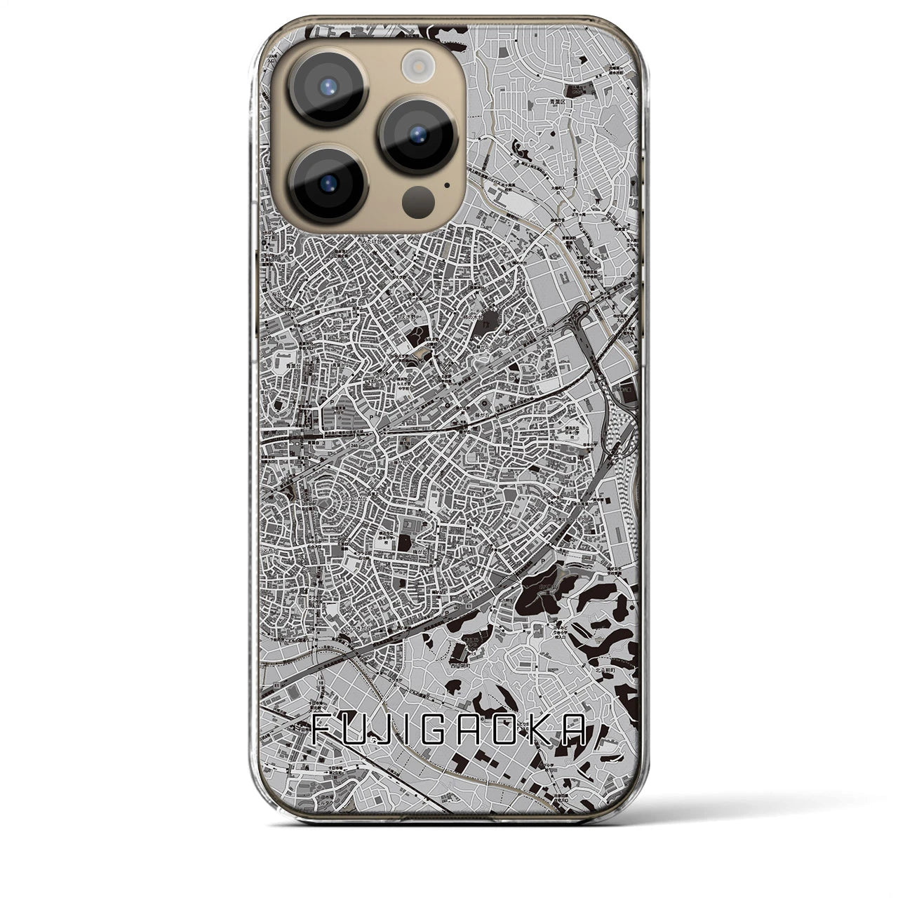 【藤が丘(神奈川県)】地図柄iPhoneケース(クリアタイプ)