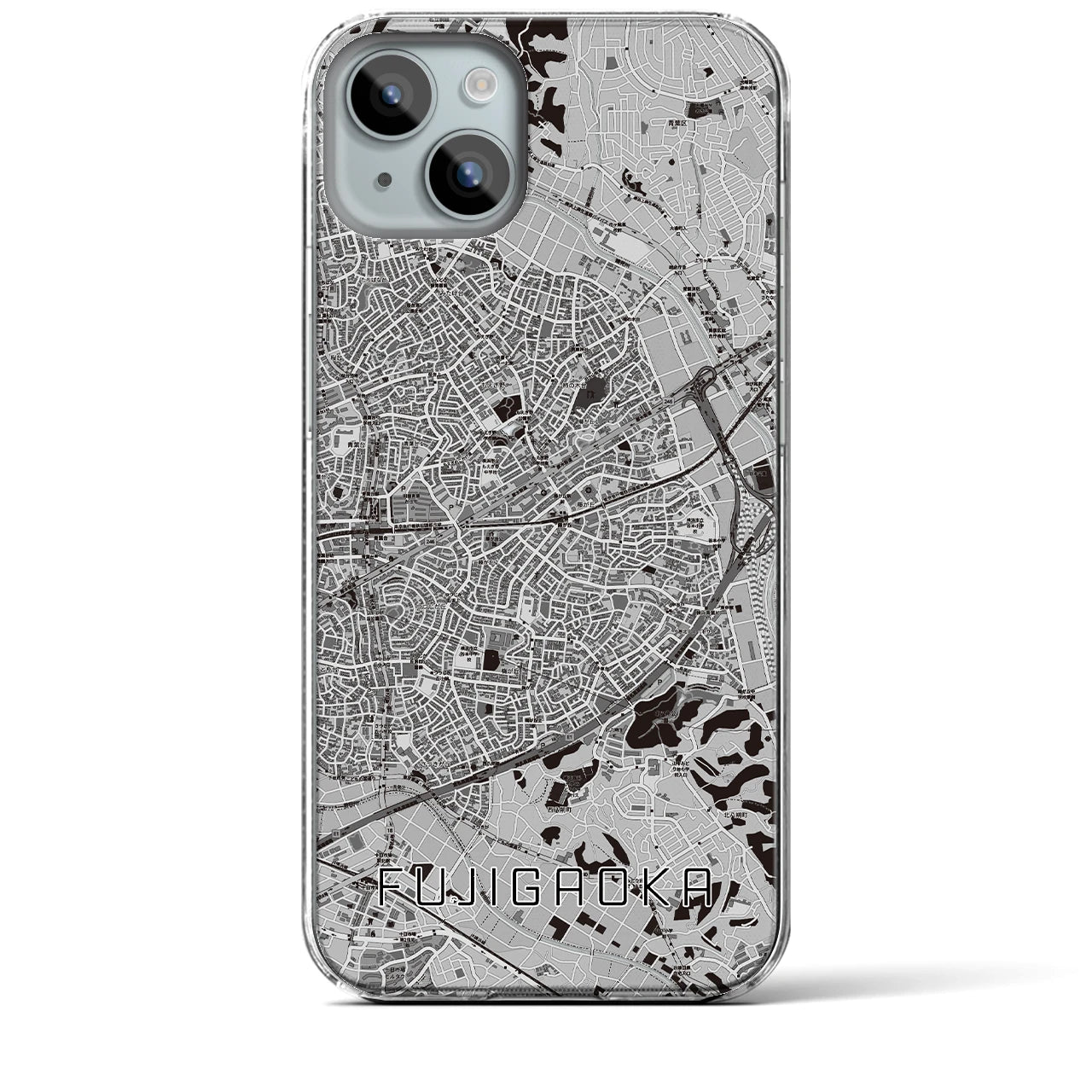 【藤が丘(神奈川県)】地図柄iPhoneケース(クリアタイプ)