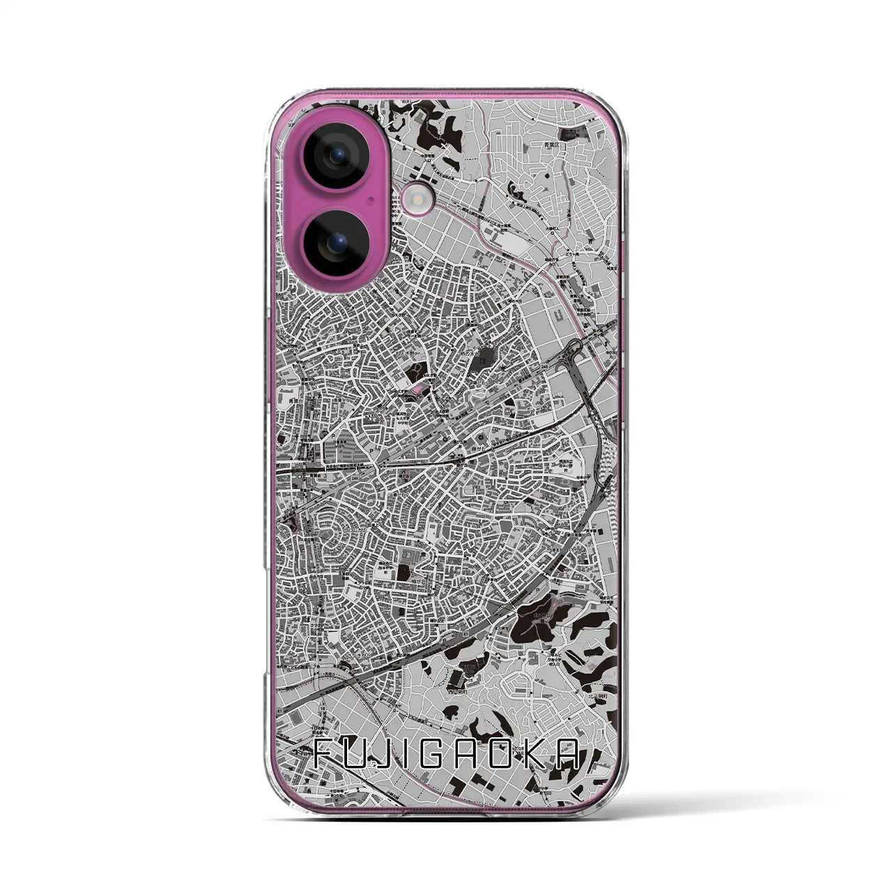 【藤が丘(神奈川県)】地図柄iPhoneケース(クリアタイプ)