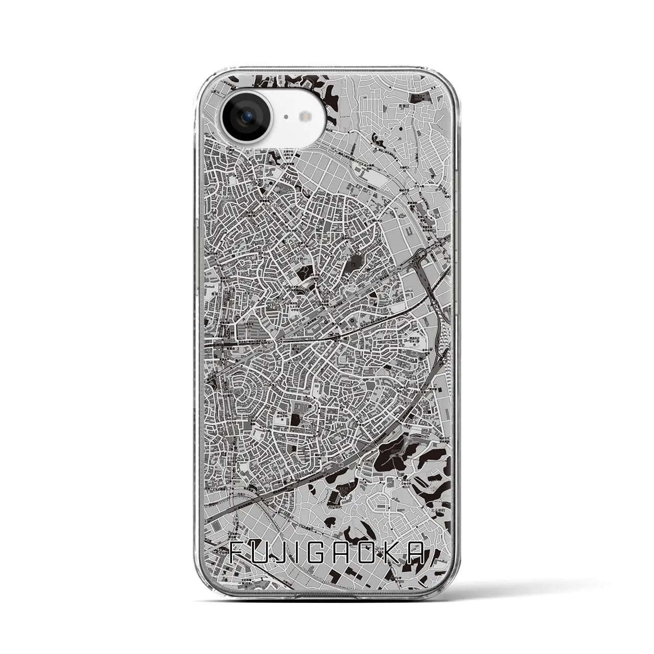 【藤が丘(神奈川県)】地図柄iPhoneケース(クリアタイプ)