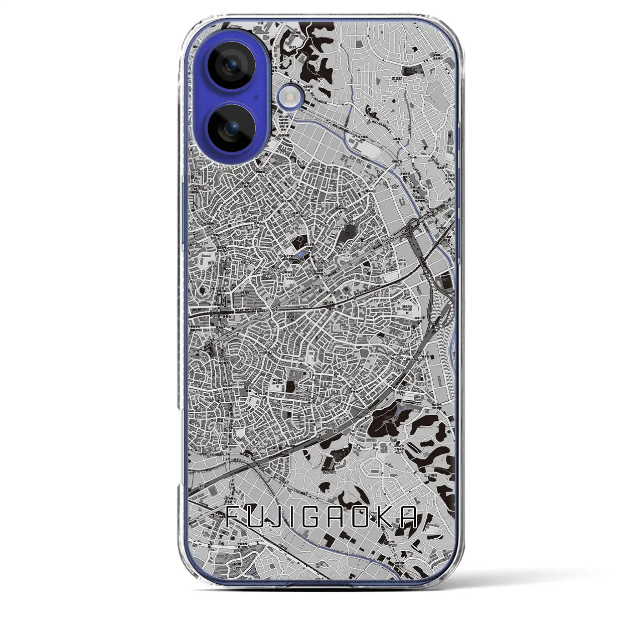 【藤が丘(神奈川県)】地図柄iPhoneケース(クリアタイプ)