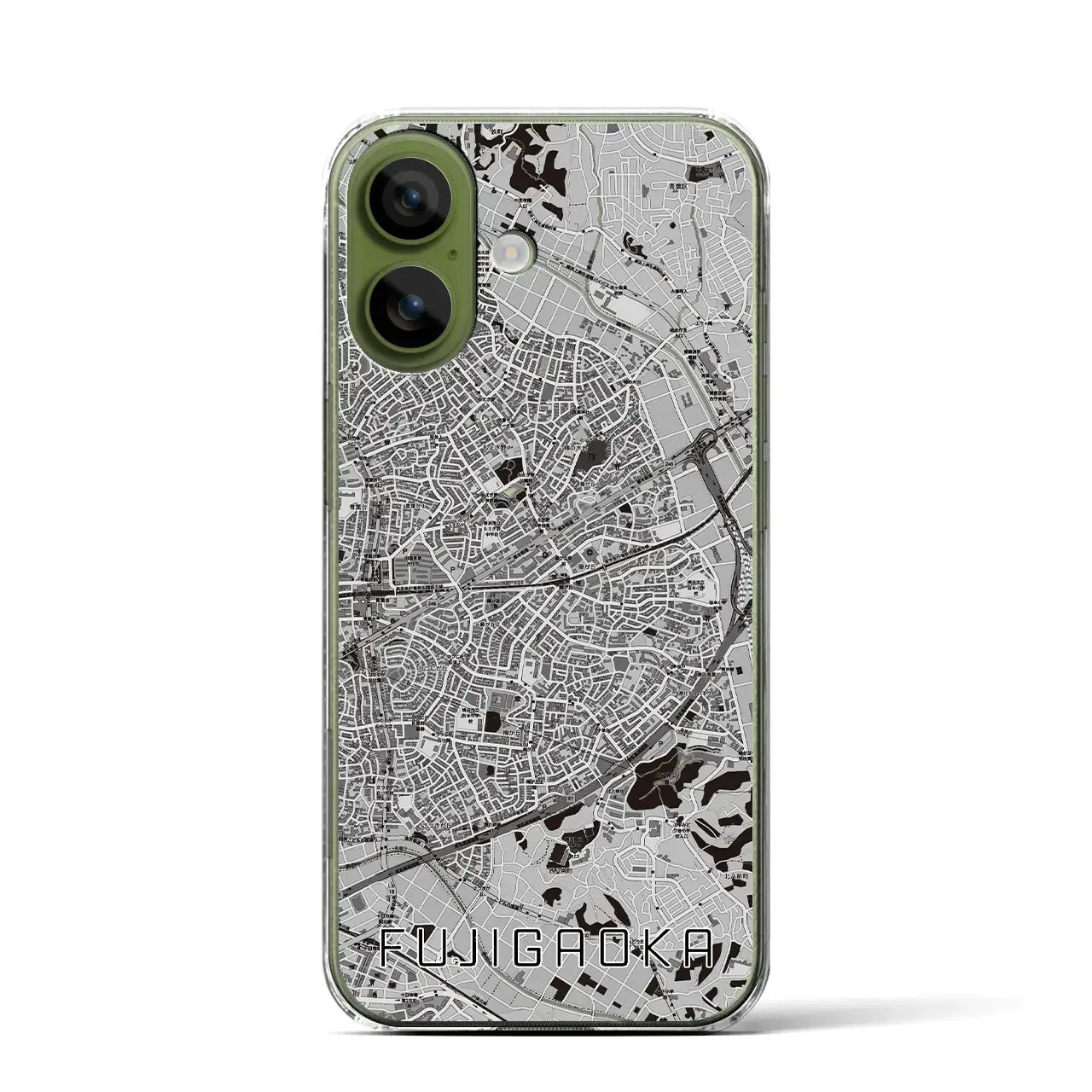 【藤が丘(神奈川県)】地図柄iPhoneケース(クリアタイプ)モノトーン・iPhone 17 Pro Max 用