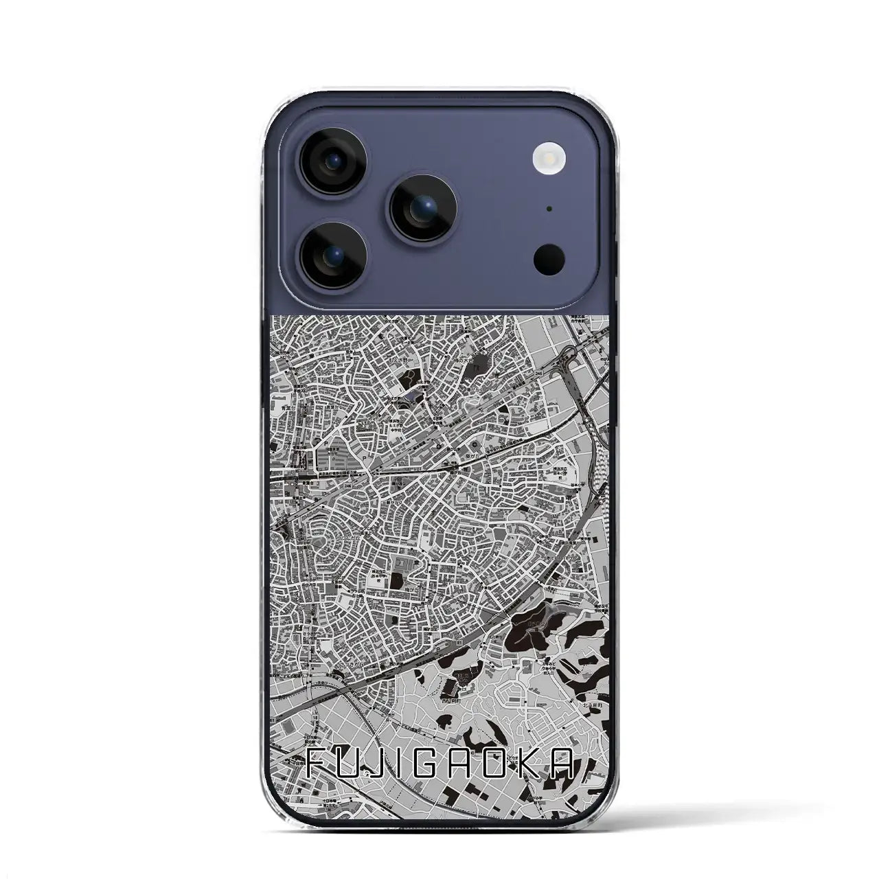 【藤が丘(神奈川県)】地図柄iPhoneケース(クリアタイプ)