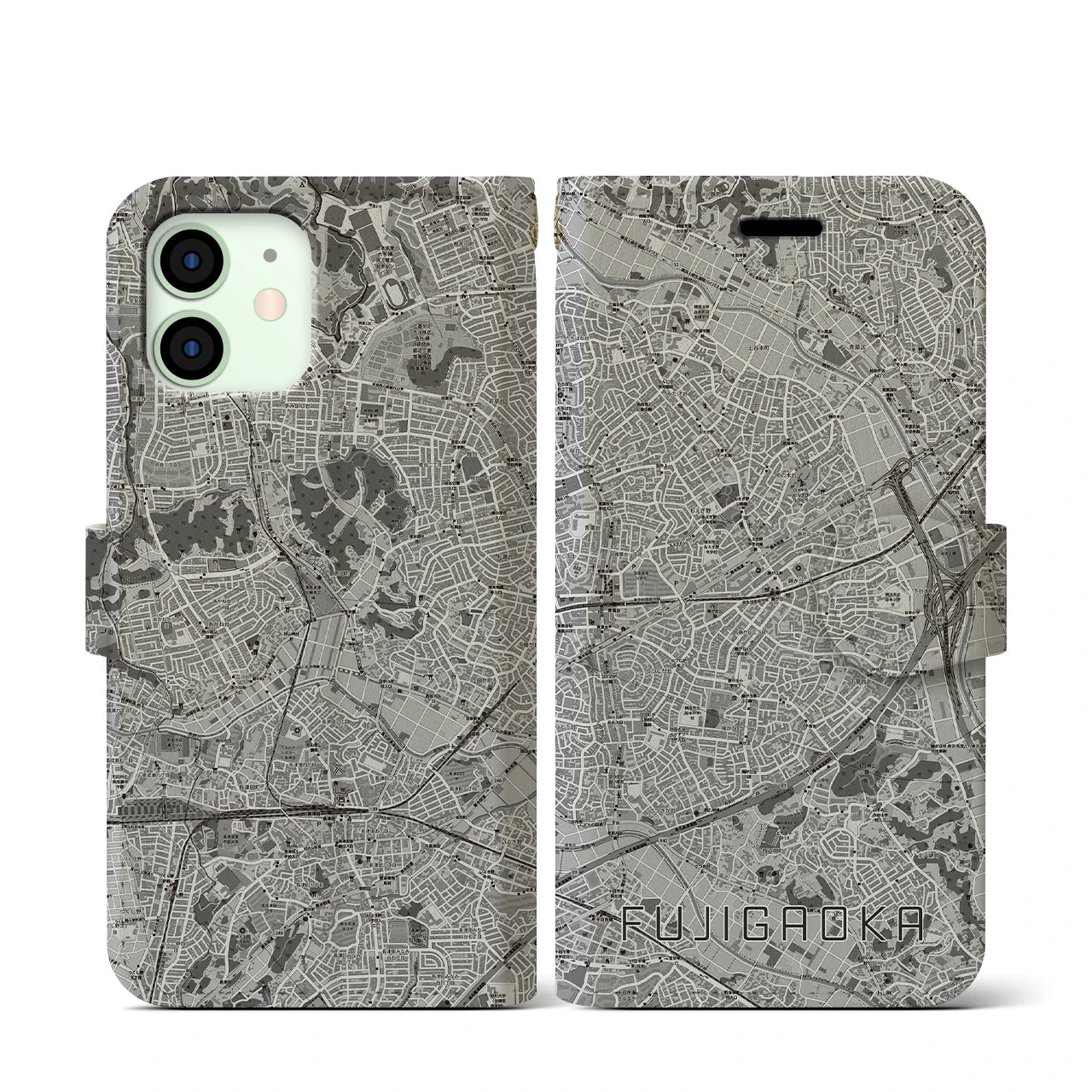 【藤が丘(神奈川県)】地図柄iPhoneケース(手帳タイプ)