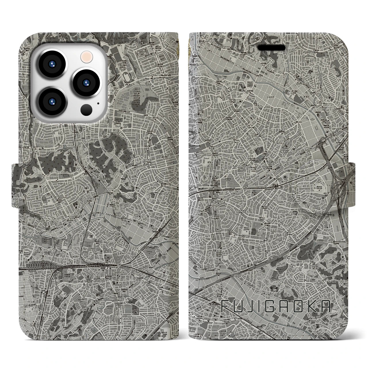 【藤が丘(神奈川県)】地図柄iPhoneケース(手帳タイプ)