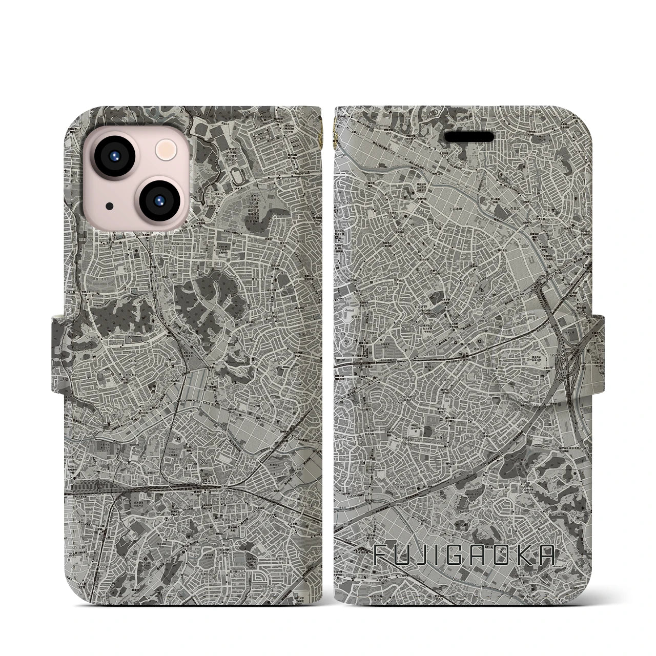 【藤が丘(神奈川県)】地図柄iPhoneケース(手帳タイプ)