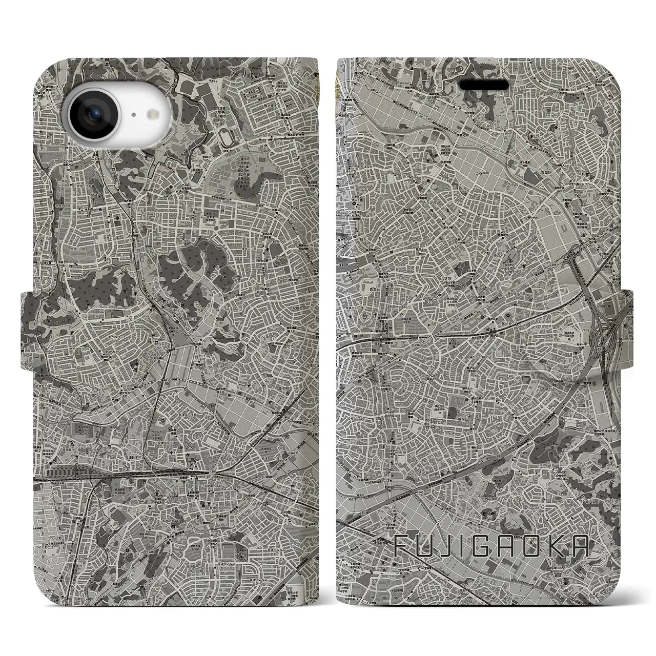 【藤が丘(神奈川県)】地図柄iPhoneケース(手帳タイプ)