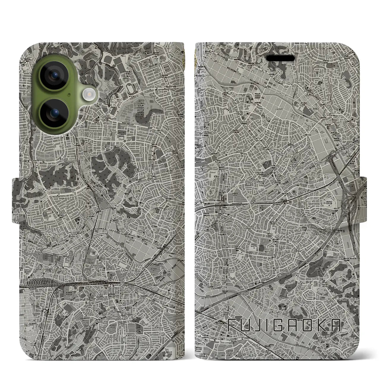 【藤が丘(神奈川県)】地図柄iPhoneケース(手帳タイプ)