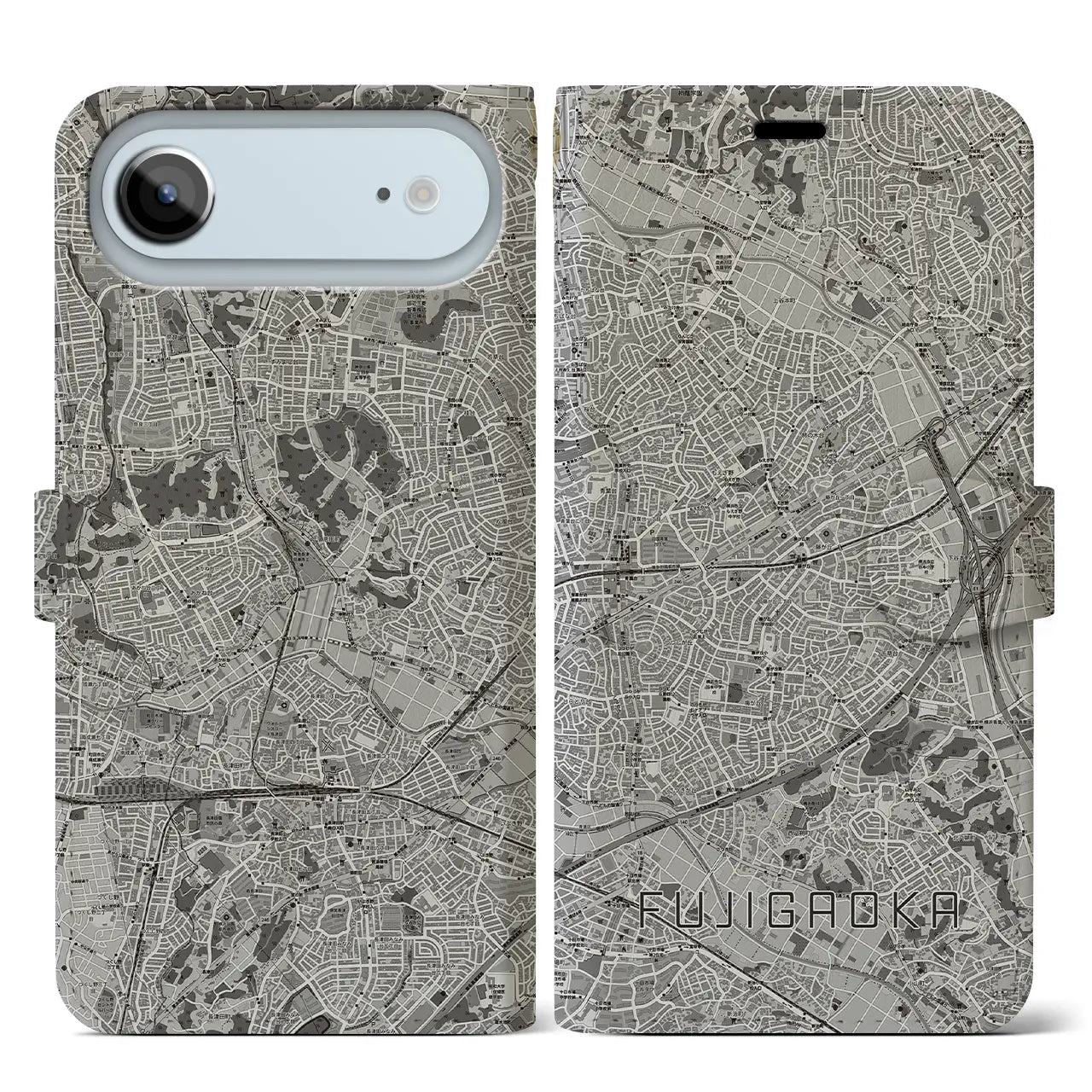 【藤が丘(神奈川県)】地図柄iPhoneケース(手帳タイプ)