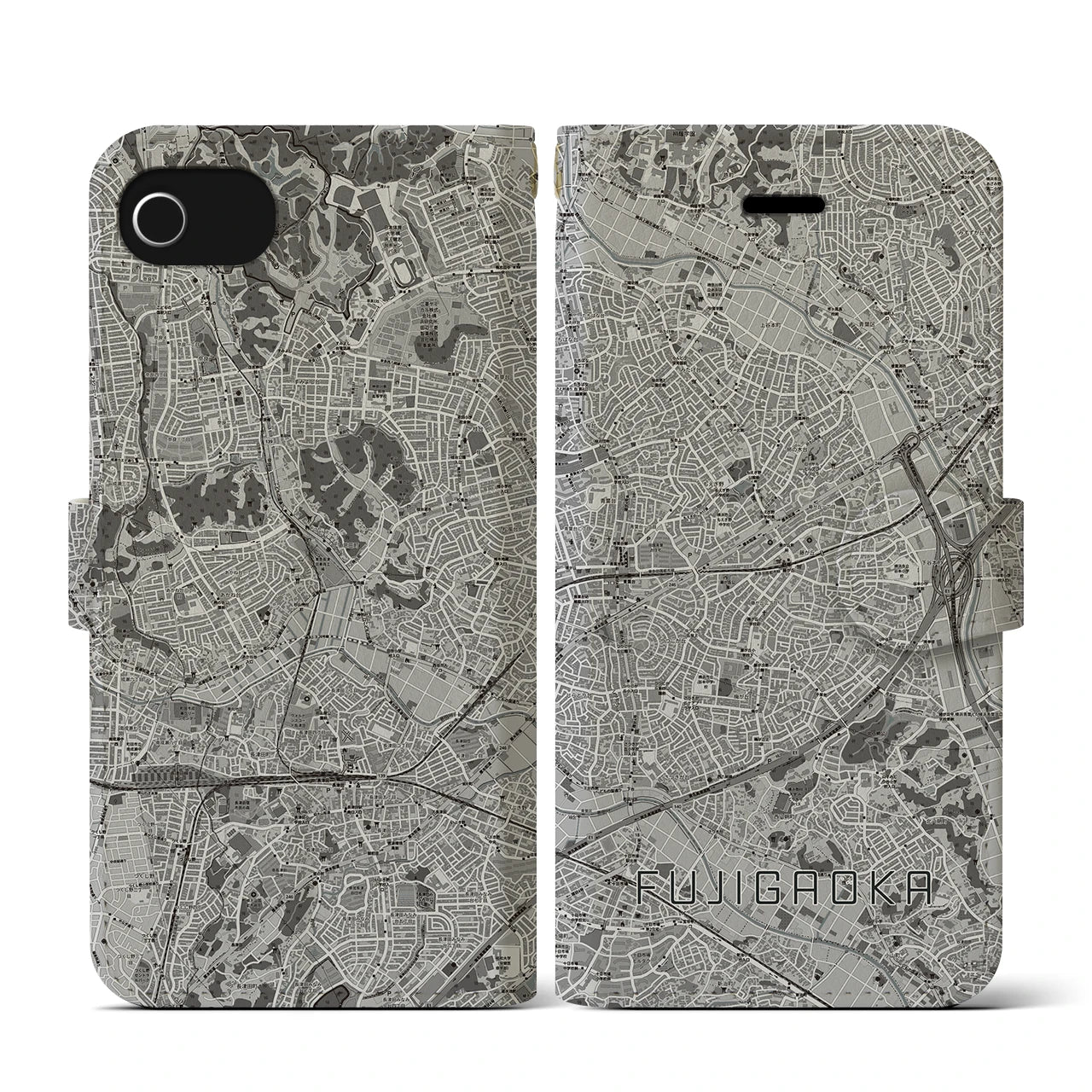 【藤が丘(神奈川県)】地図柄iPhoneケース(手帳タイプ)