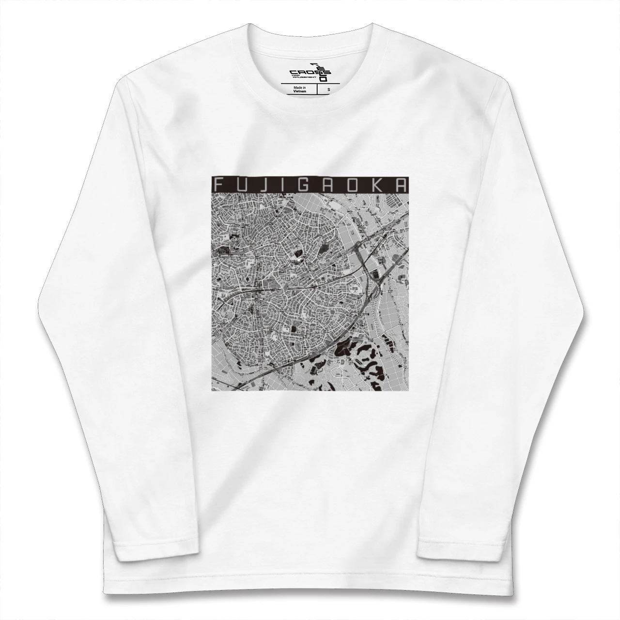【藤が丘(神奈川県)】地図柄ロングスリーブTシャツ