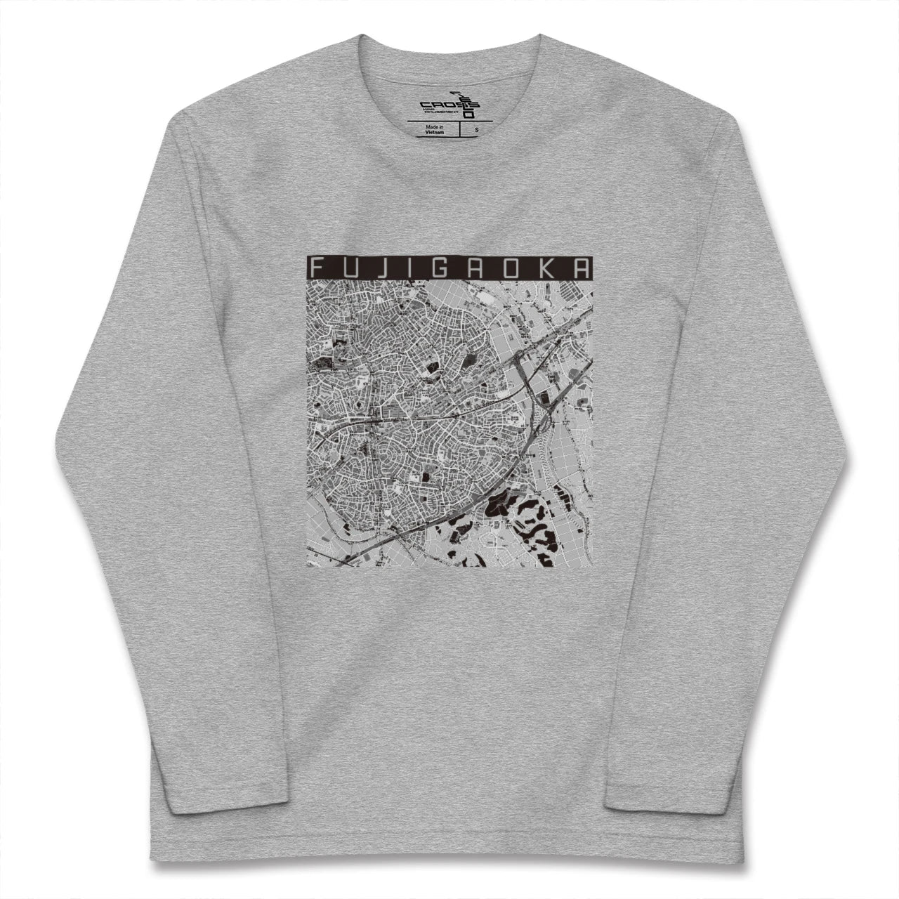 【藤が丘(神奈川県)】地図柄ロングスリーブTシャツ