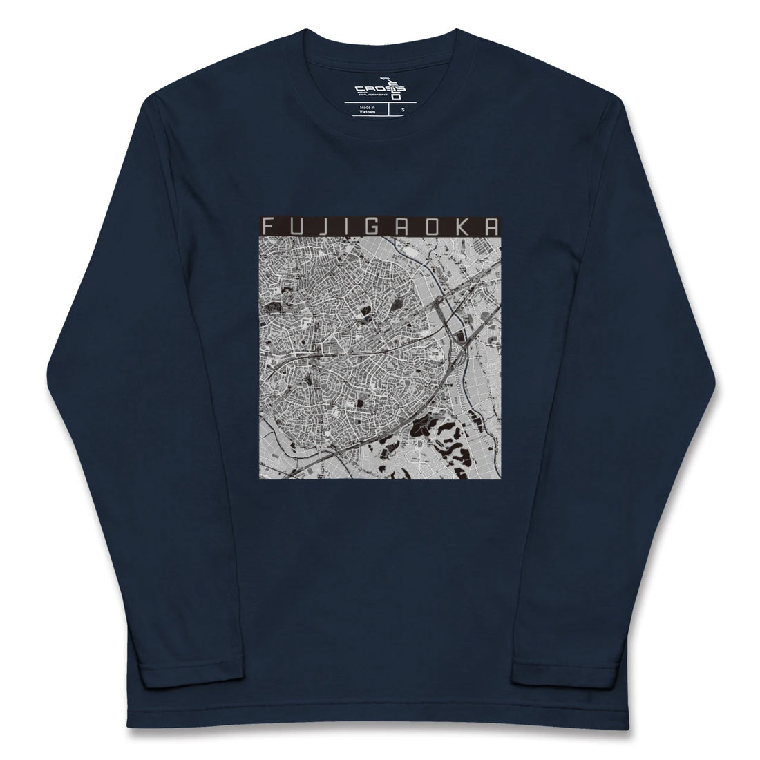 【藤が丘(神奈川県)】地図柄ロングスリーブTシャツ