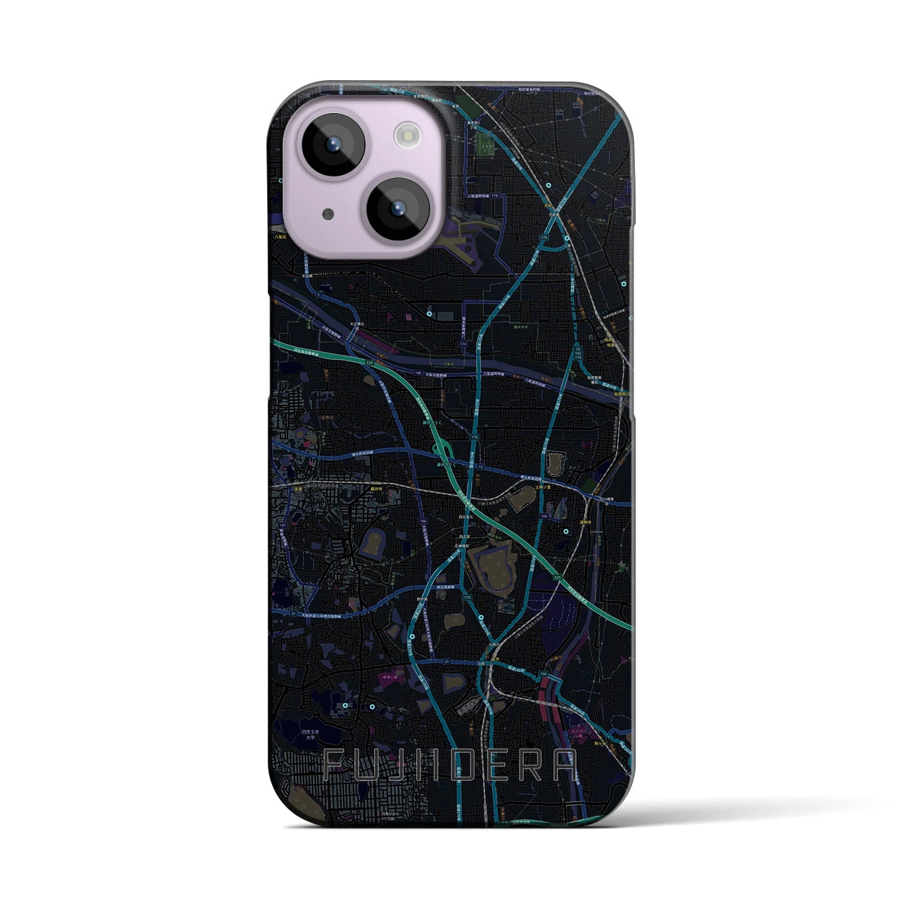 【藤井寺(大阪府)】地図柄iPhoneケース(バックカバータイプ)