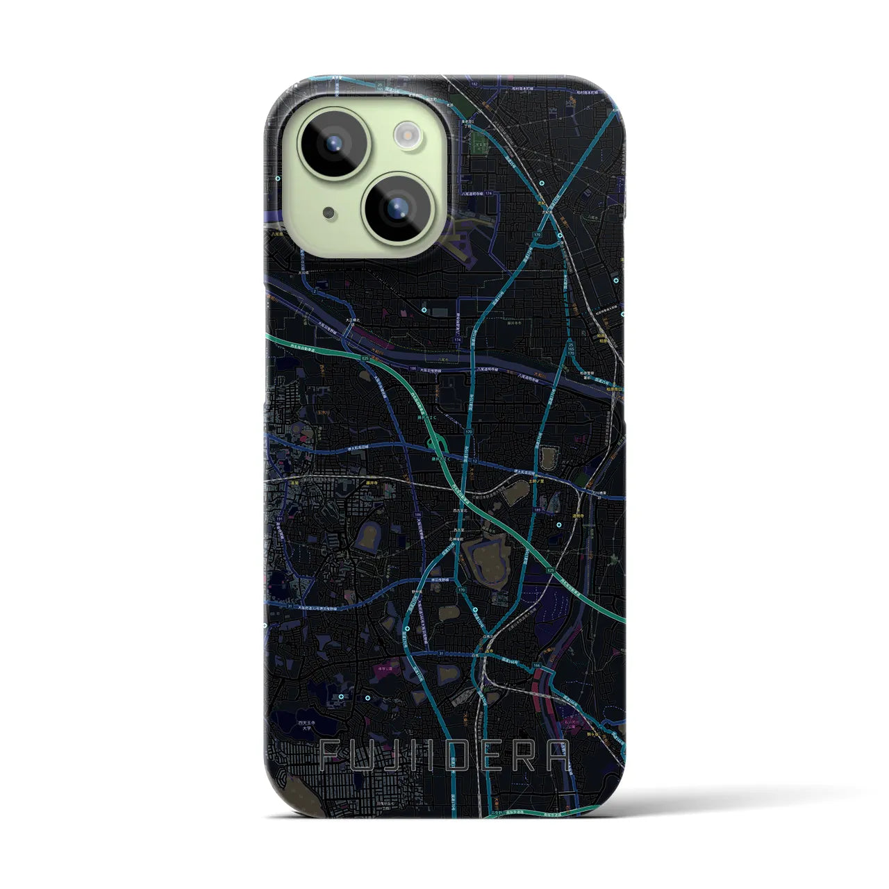 【藤井寺(大阪府)】地図柄iPhoneケース(バックカバータイプ)