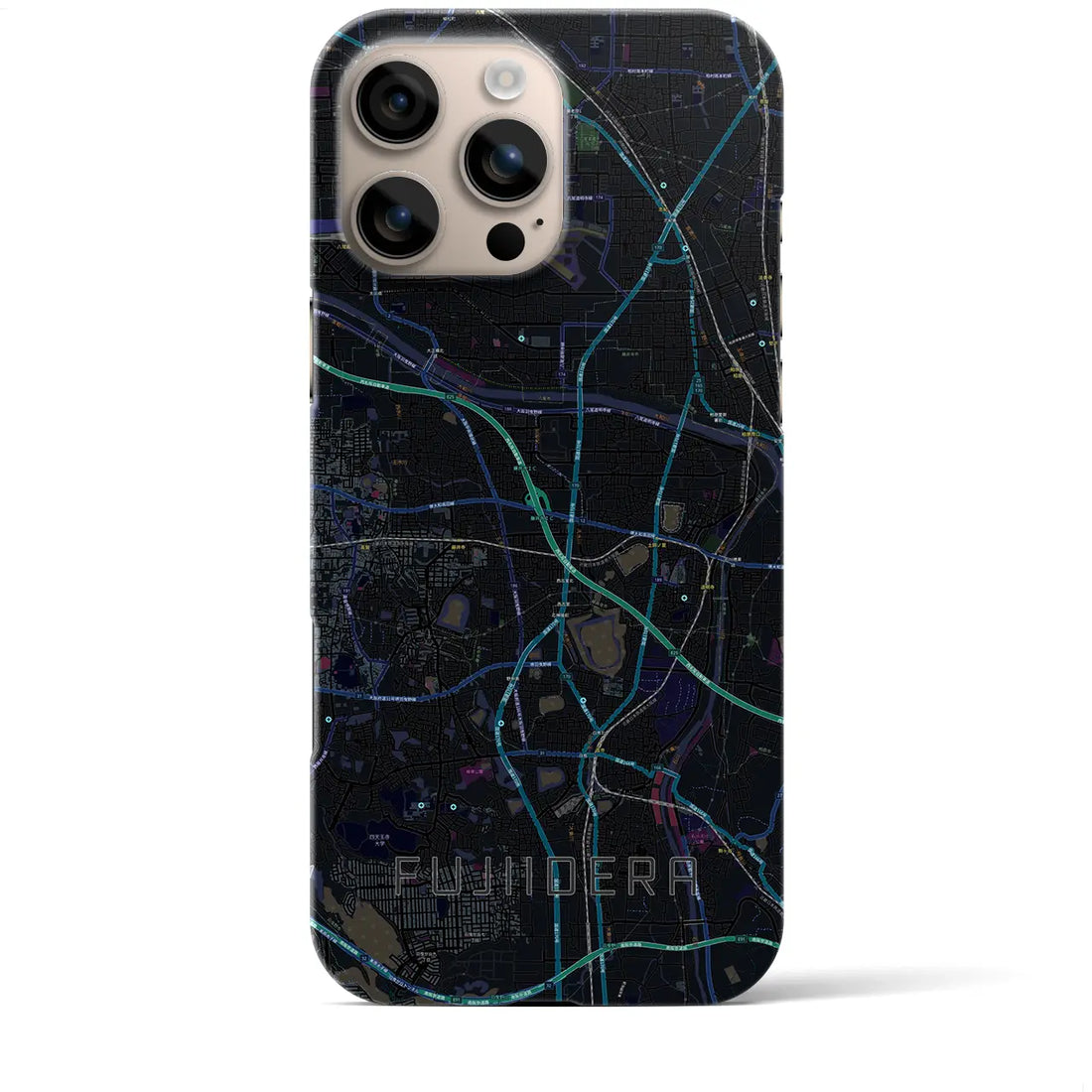 【藤井寺(大阪府)】地図柄iPhoneケース(バックカバータイプ)