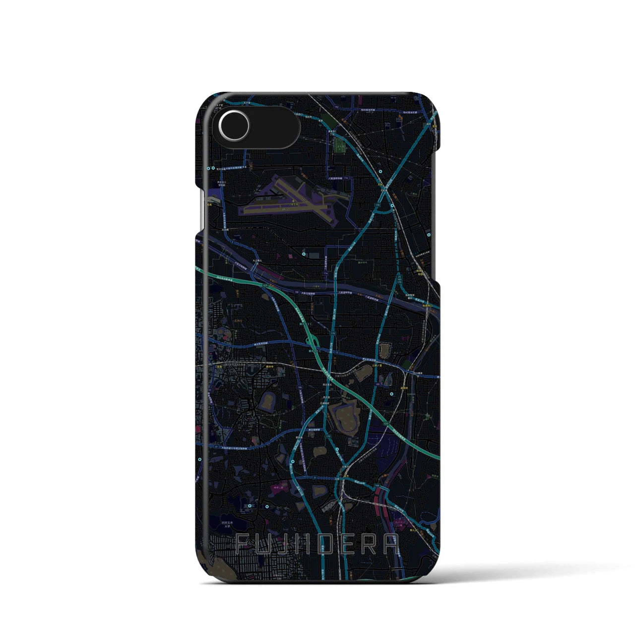 【藤井寺(大阪府)】地図柄iPhoneケース(バックカバータイプ)