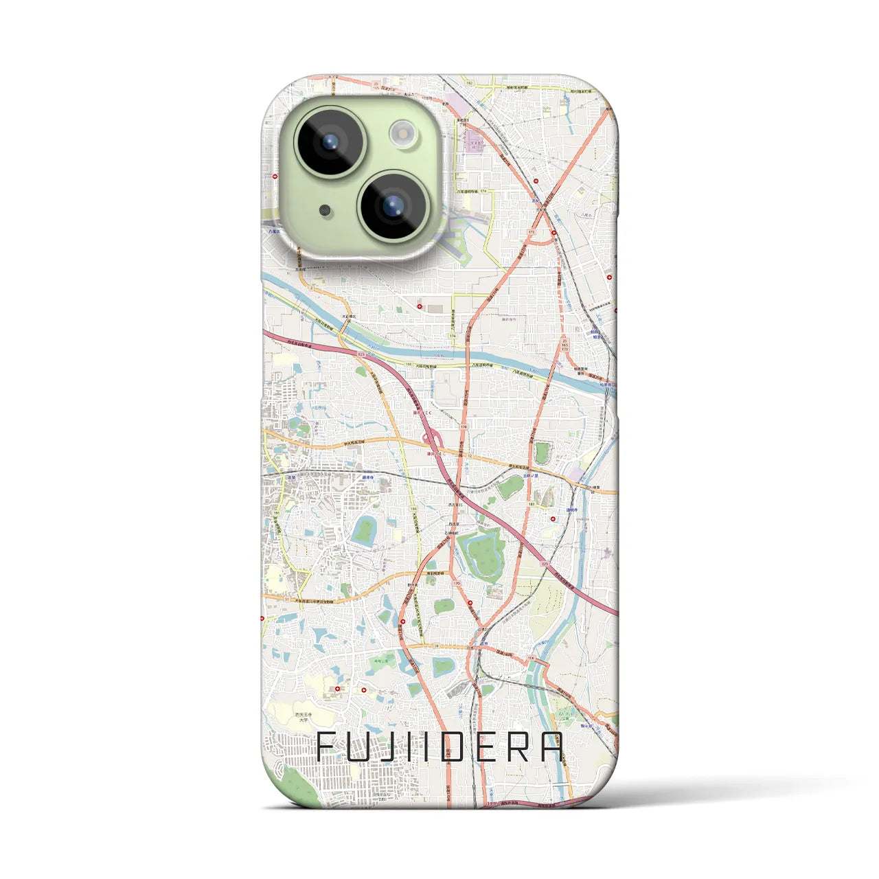 【藤井寺(大阪府)】地図柄iPhoneケース(バックカバータイプ)