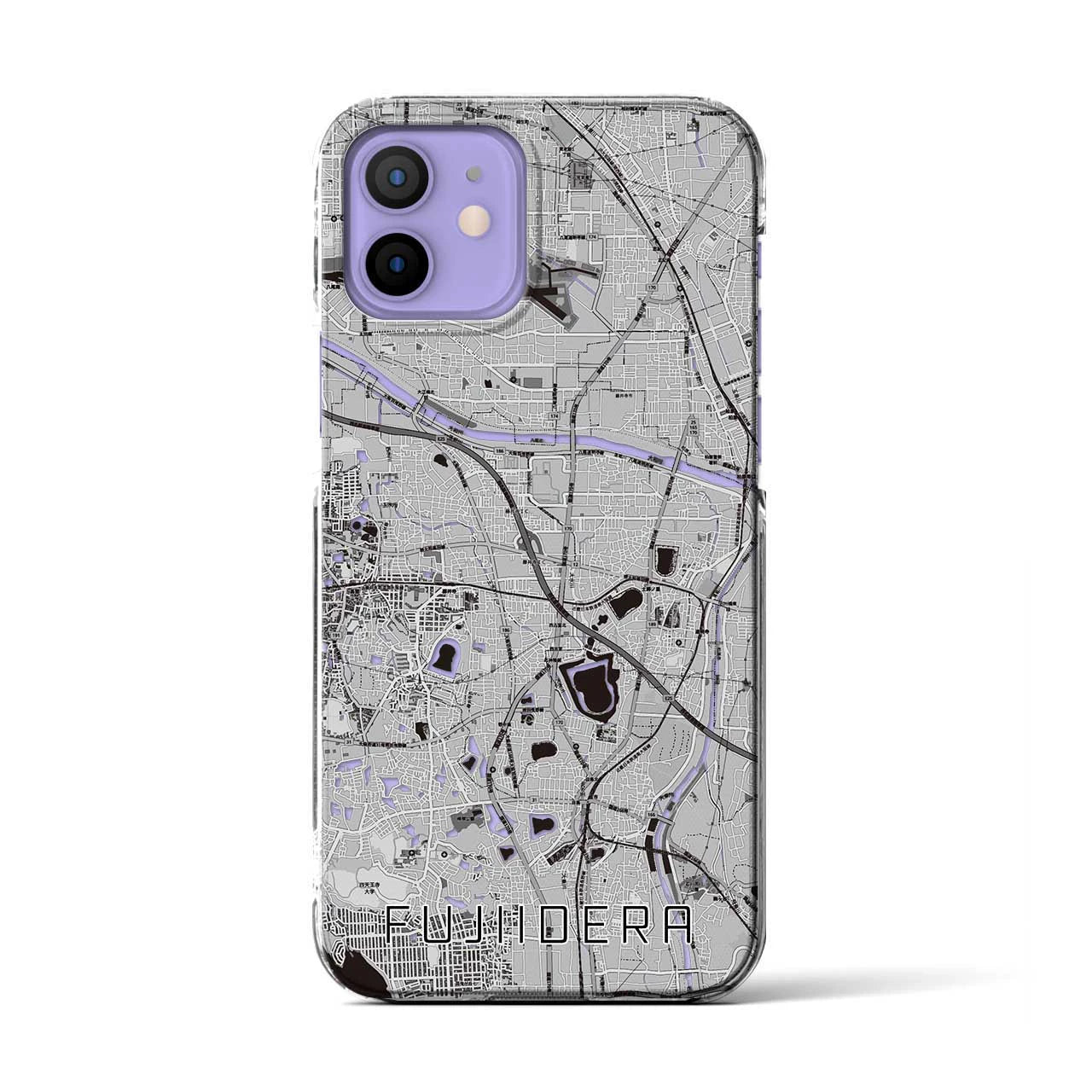 【藤井寺(大阪府)】地図柄iPhoneケース(クリアタイプ)