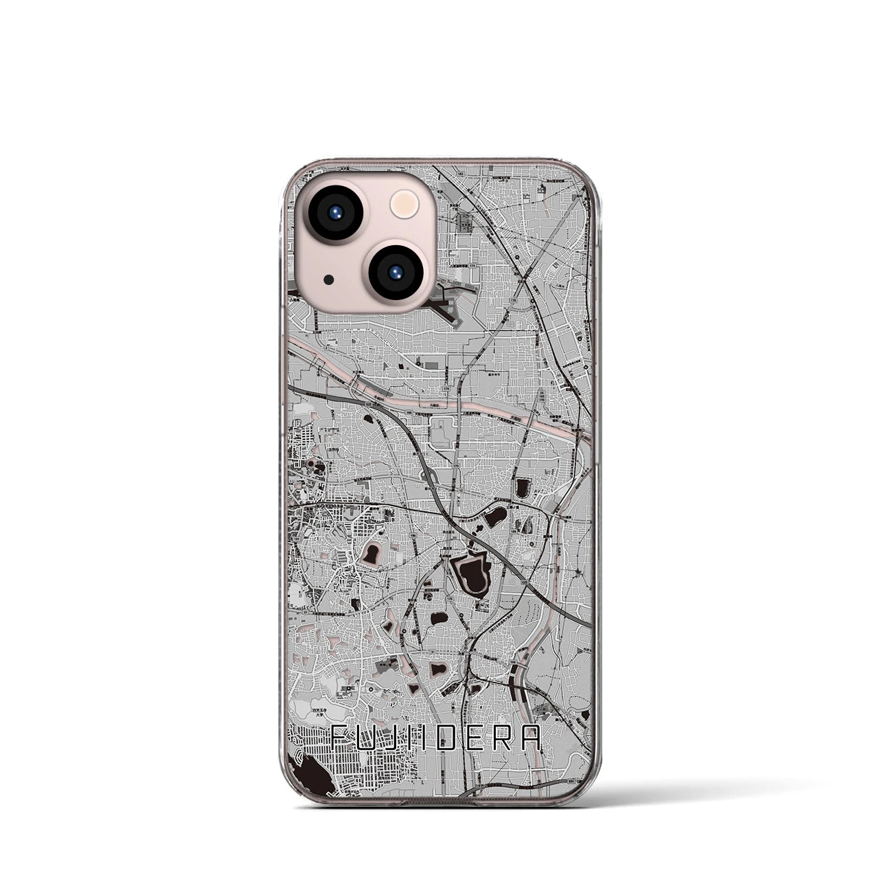 【藤井寺(大阪府)】地図柄iPhoneケース(クリアタイプ)