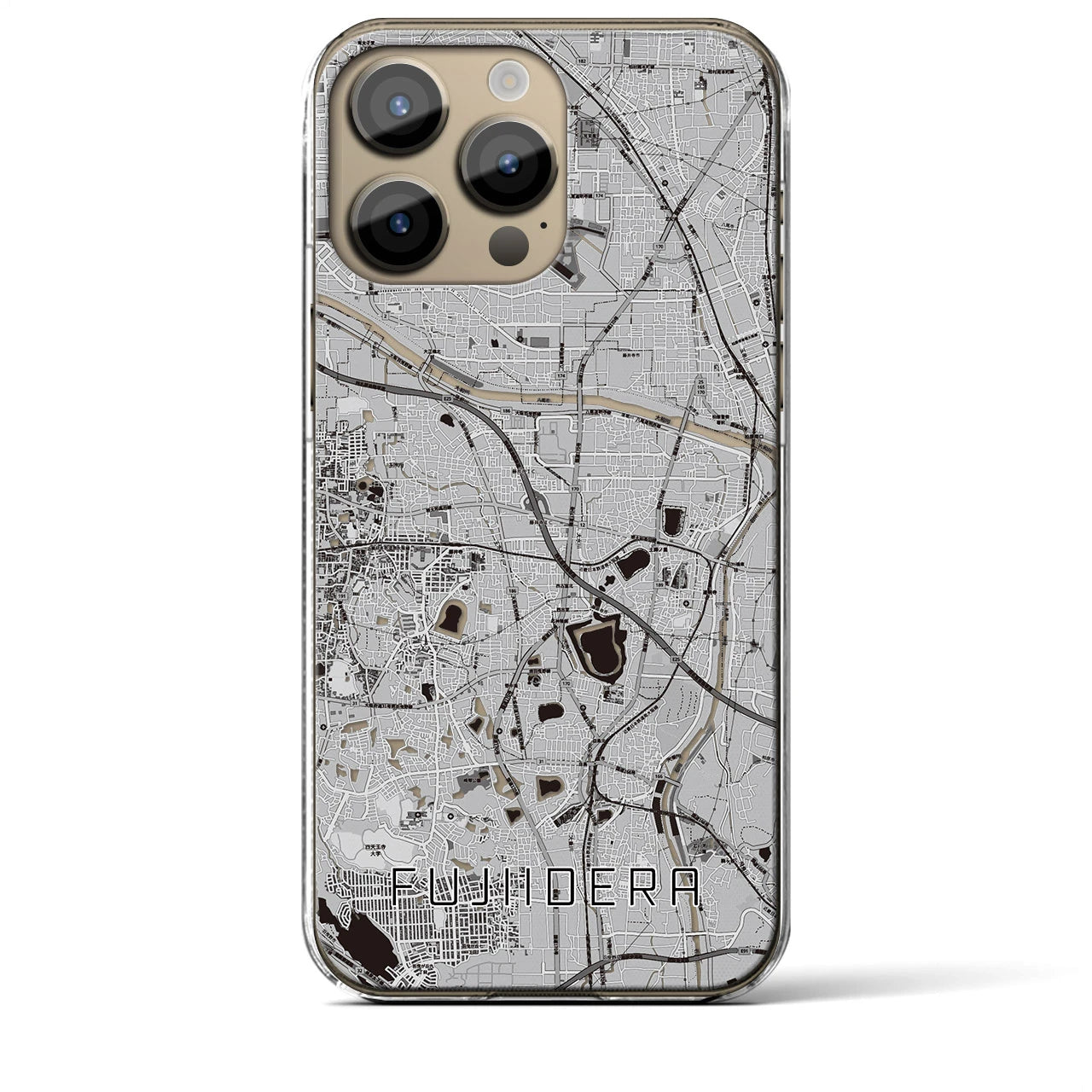 【藤井寺(大阪府)】地図柄iPhoneケース(クリアタイプ)