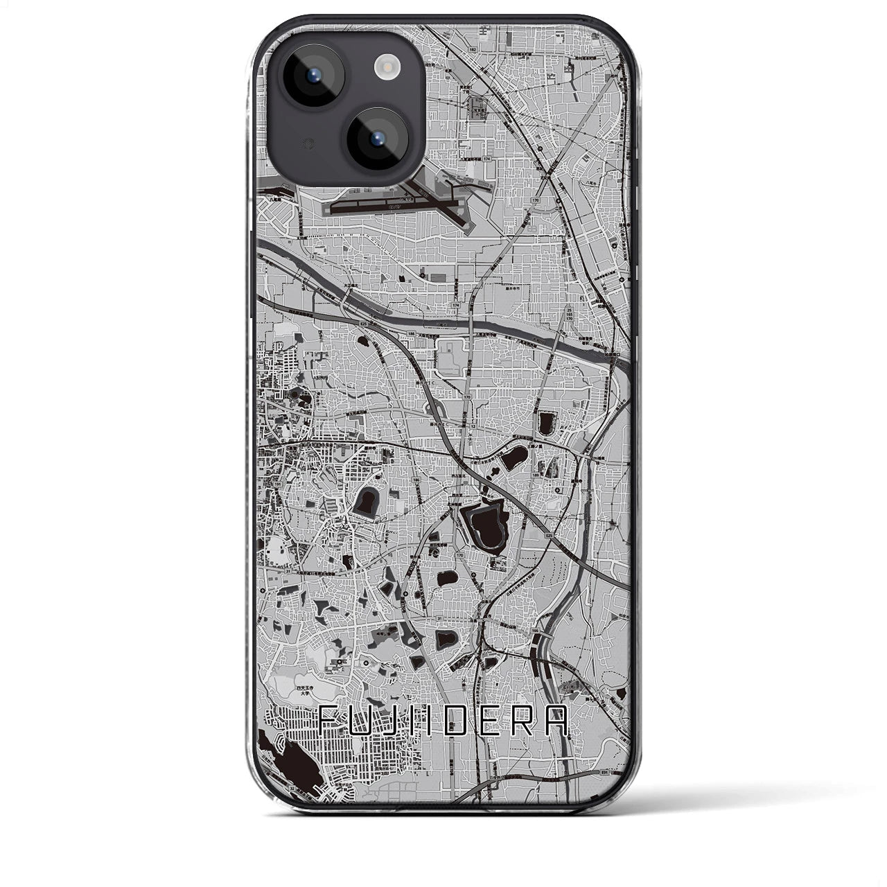 【藤井寺(大阪府)】地図柄iPhoneケース(クリアタイプ)