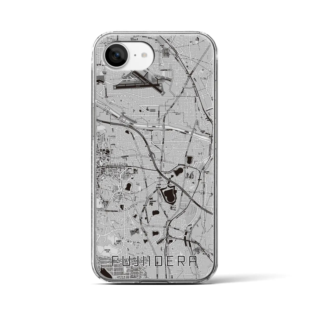 【藤井寺(大阪府)】地図柄iPhoneケース(クリアタイプ)