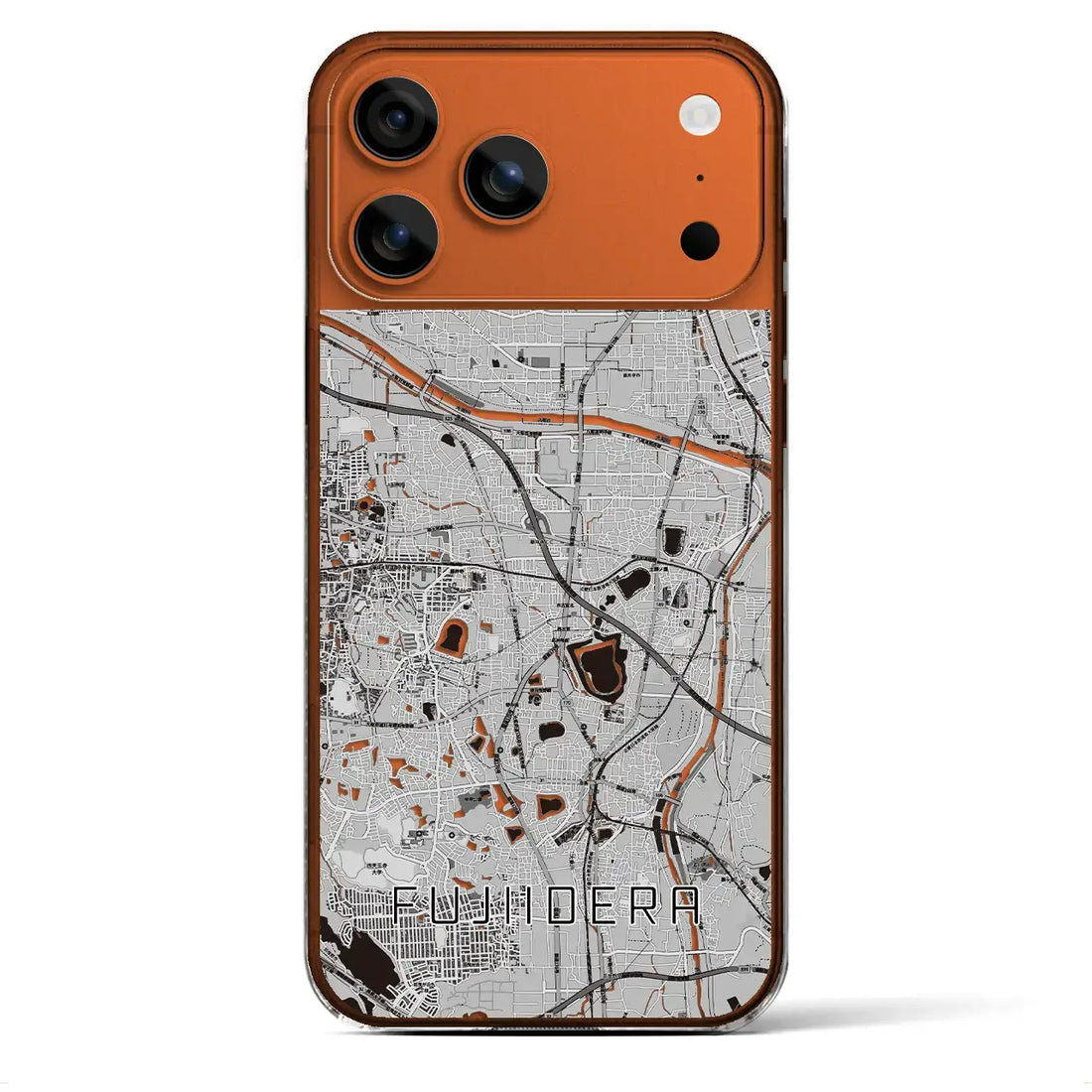 【藤井寺(大阪府)】地図柄iPhoneケース(クリアタイプ)