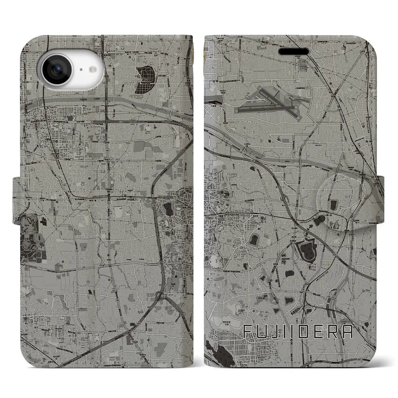 【藤井寺(大阪府)】地図柄iPhoneケース(手帳タイプ)