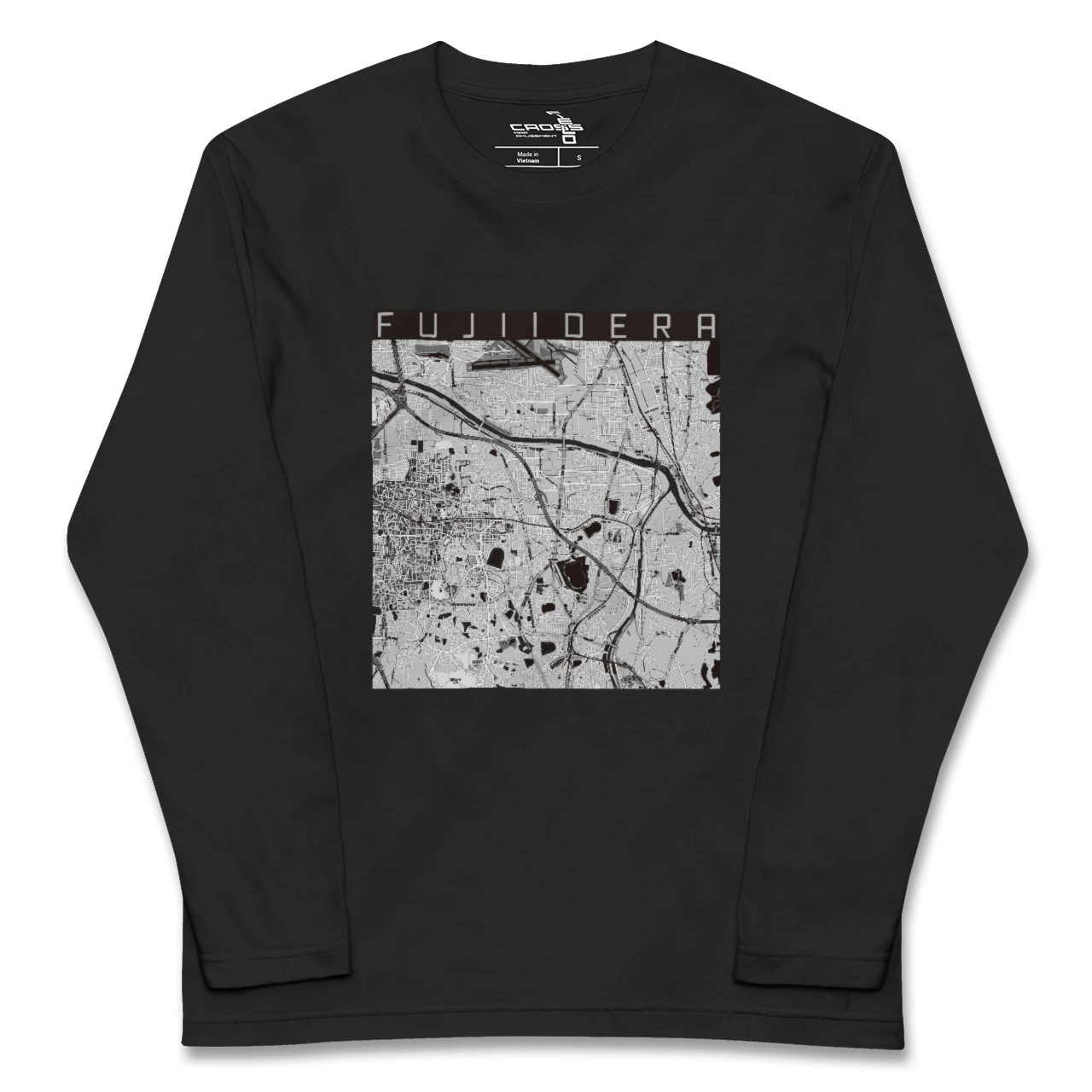 【藤井寺(大阪府)】地図柄ロングスリーブTシャツ