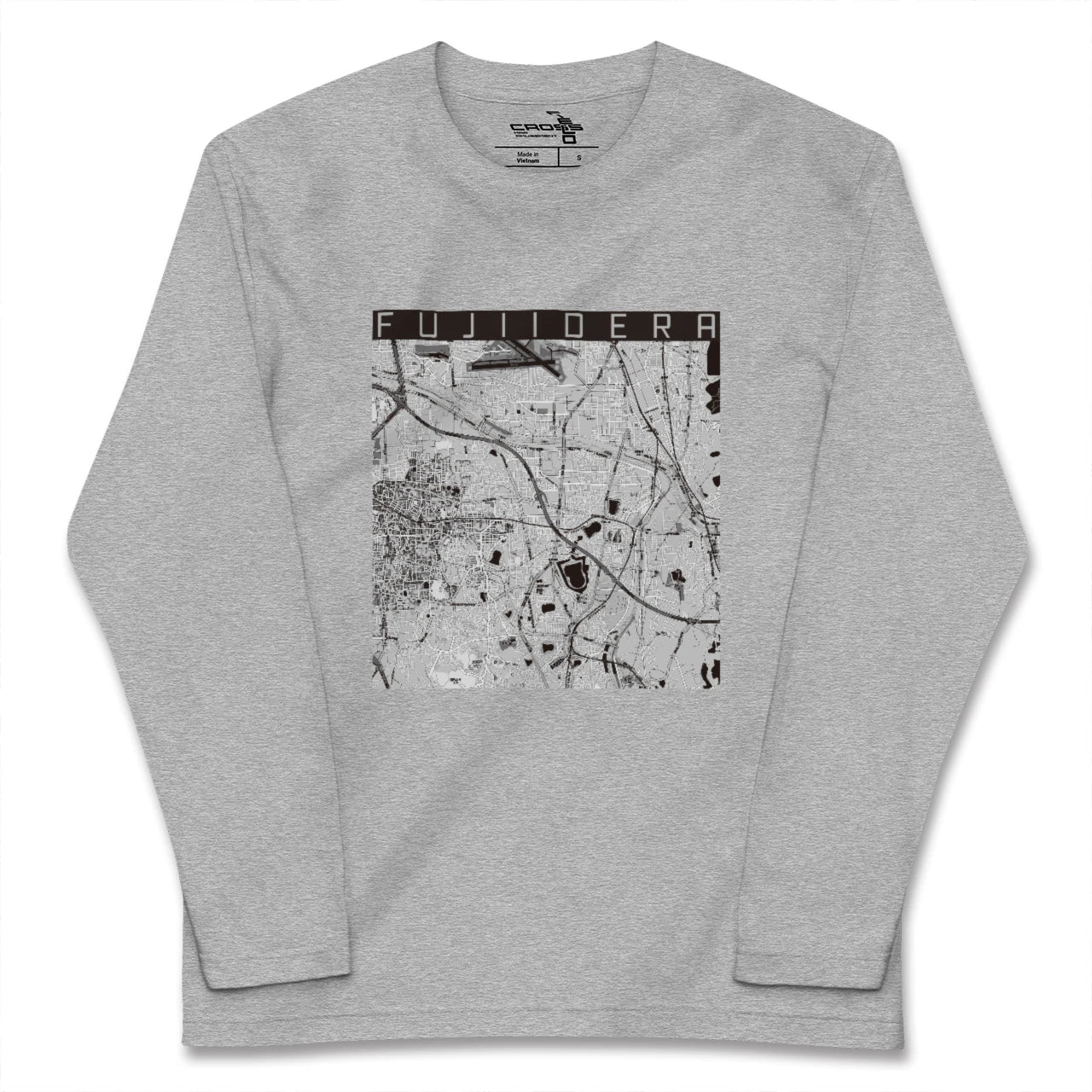 【藤井寺(大阪府)】地図柄ロングスリーブTシャツ