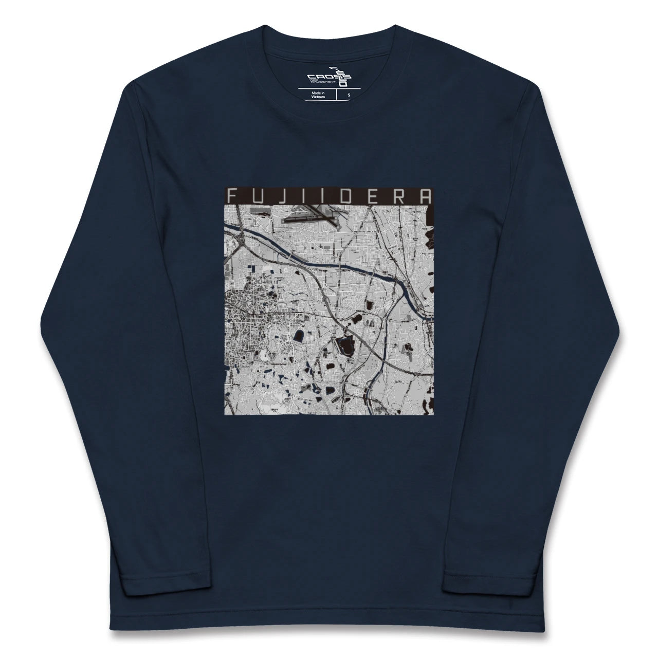 【藤井寺(大阪府)】地図柄ロングスリーブTシャツ