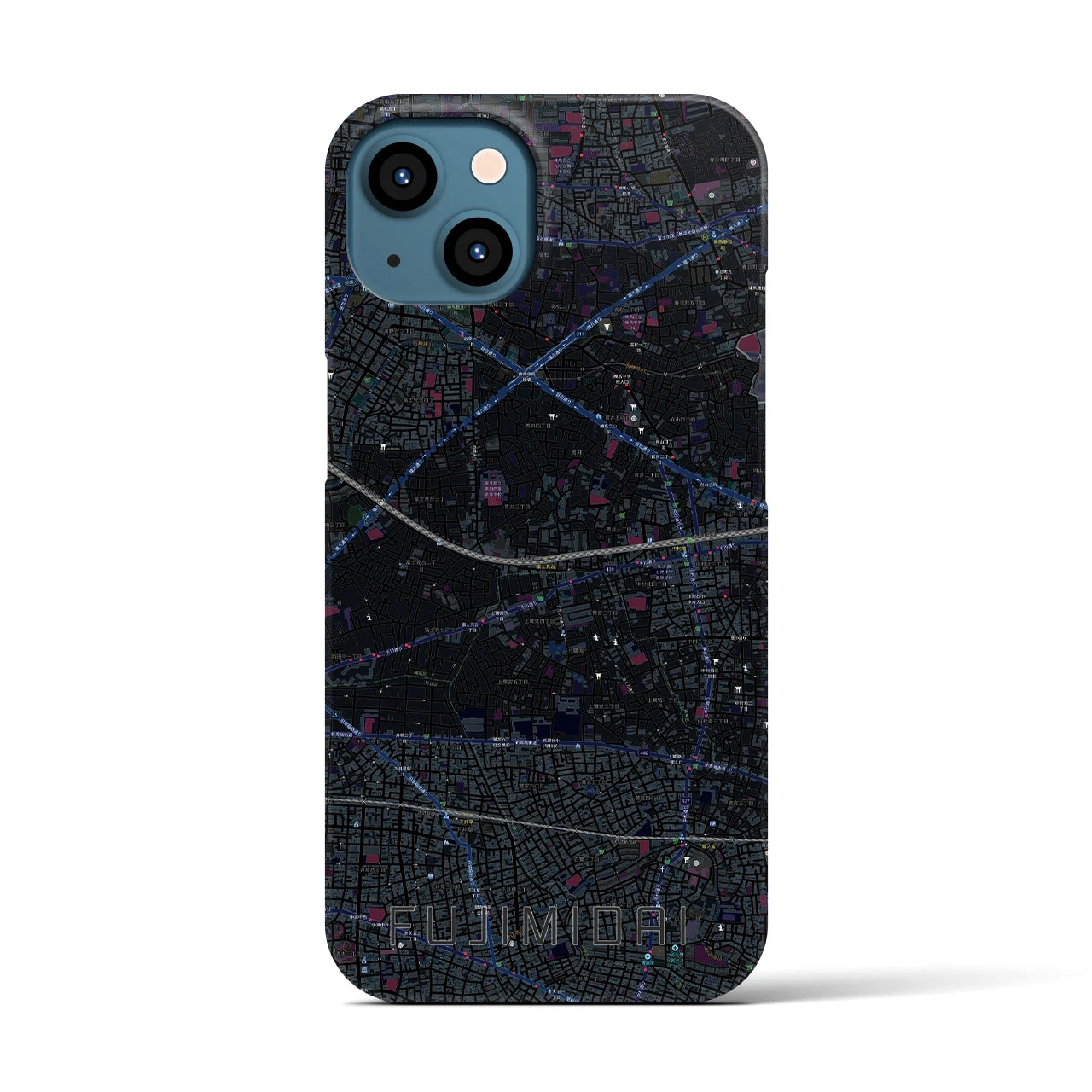 【富士見台(東京都)】地図柄iPhoneケース(バックカバータイプ)