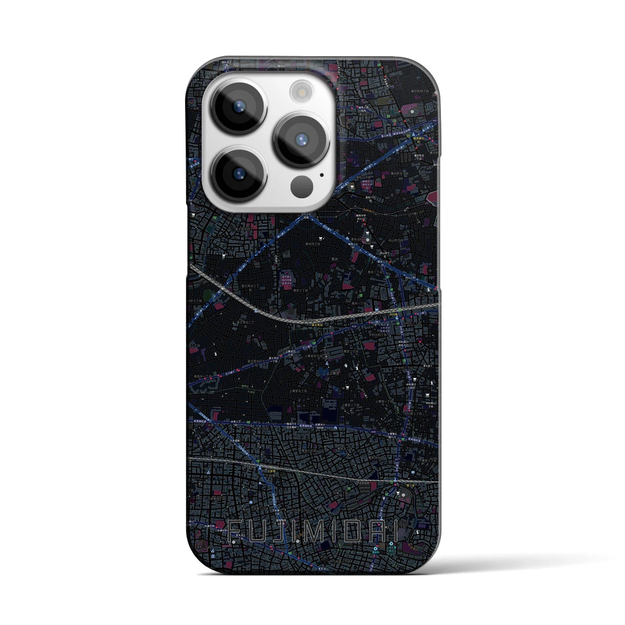 【富士見台(東京都)】地図柄iPhoneケース(バックカバータイプ)