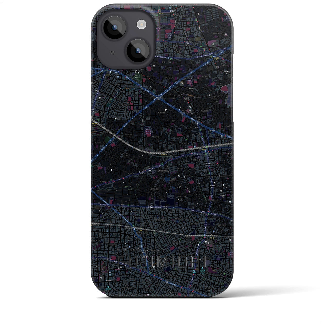 【富士見台(東京都)】地図柄iPhoneケース(バックカバータイプ)