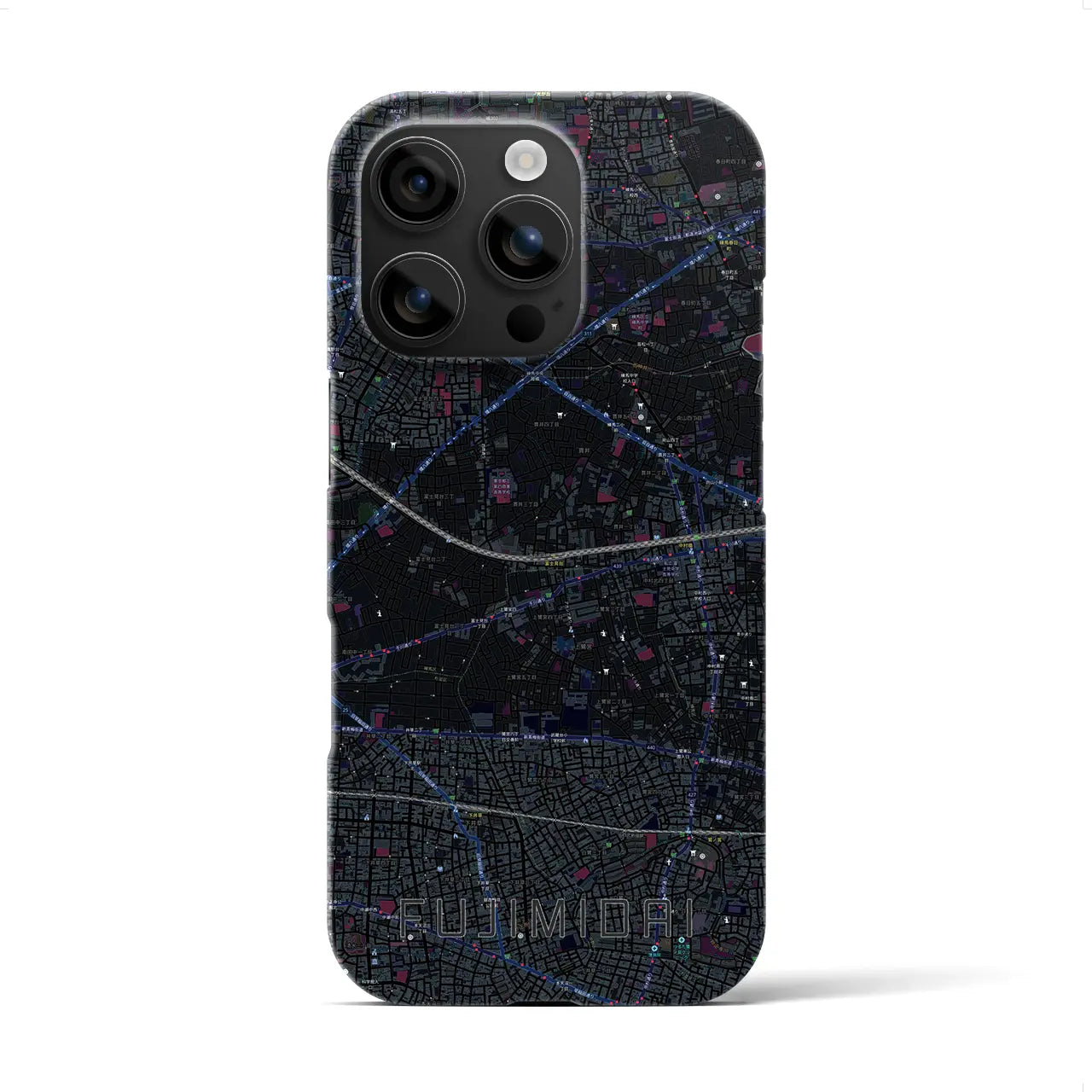 【富士見台(東京都)】地図柄iPhoneケース(バックカバータイプ)