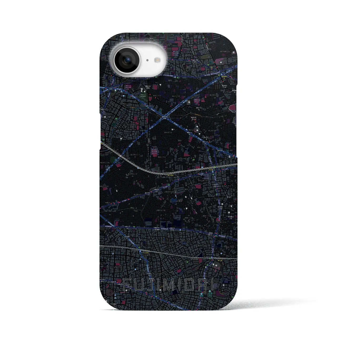 【富士見台(東京都)】地図柄iPhoneケース(バックカバータイプ)