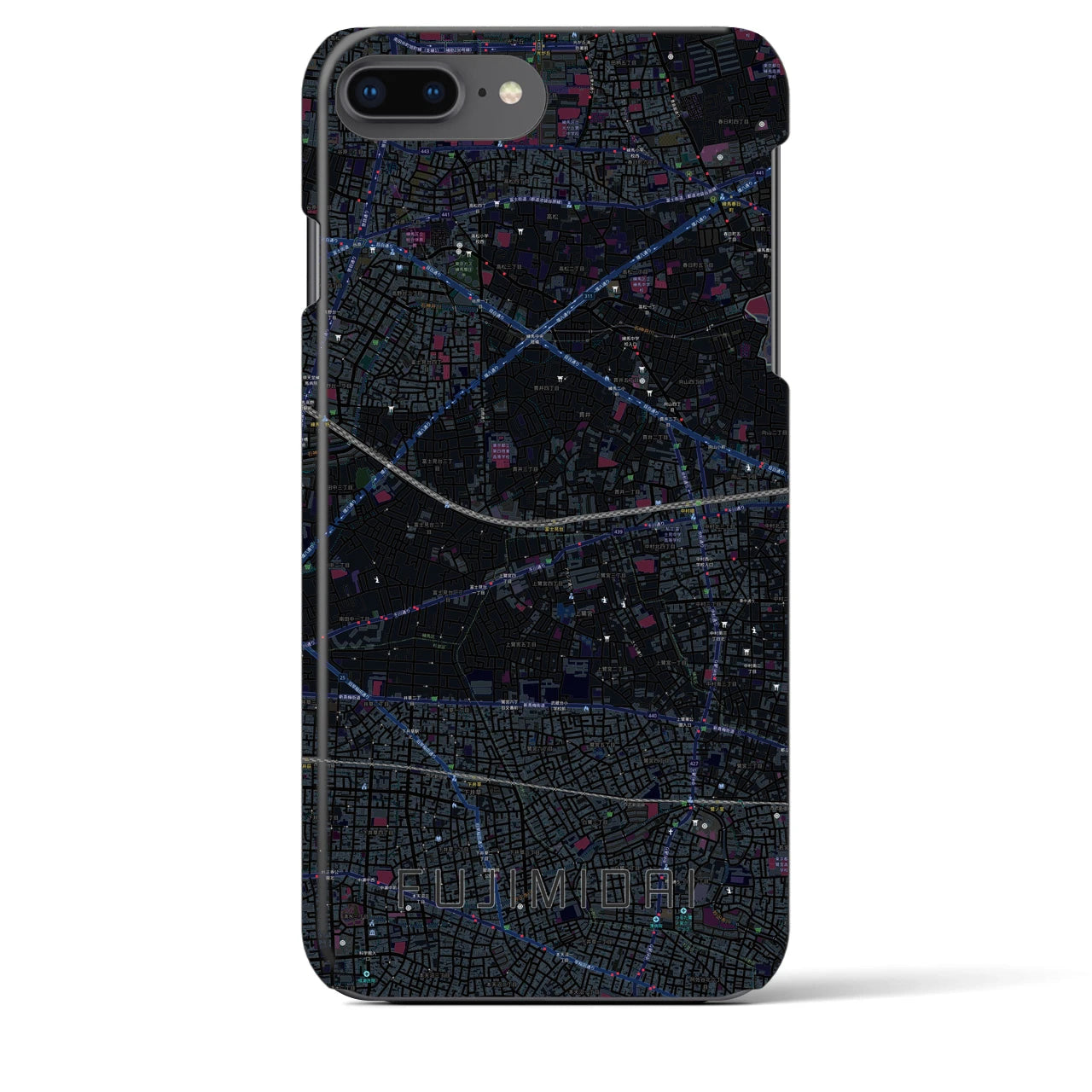 【富士見台(東京都)】地図柄iPhoneケース(バックカバータイプ)