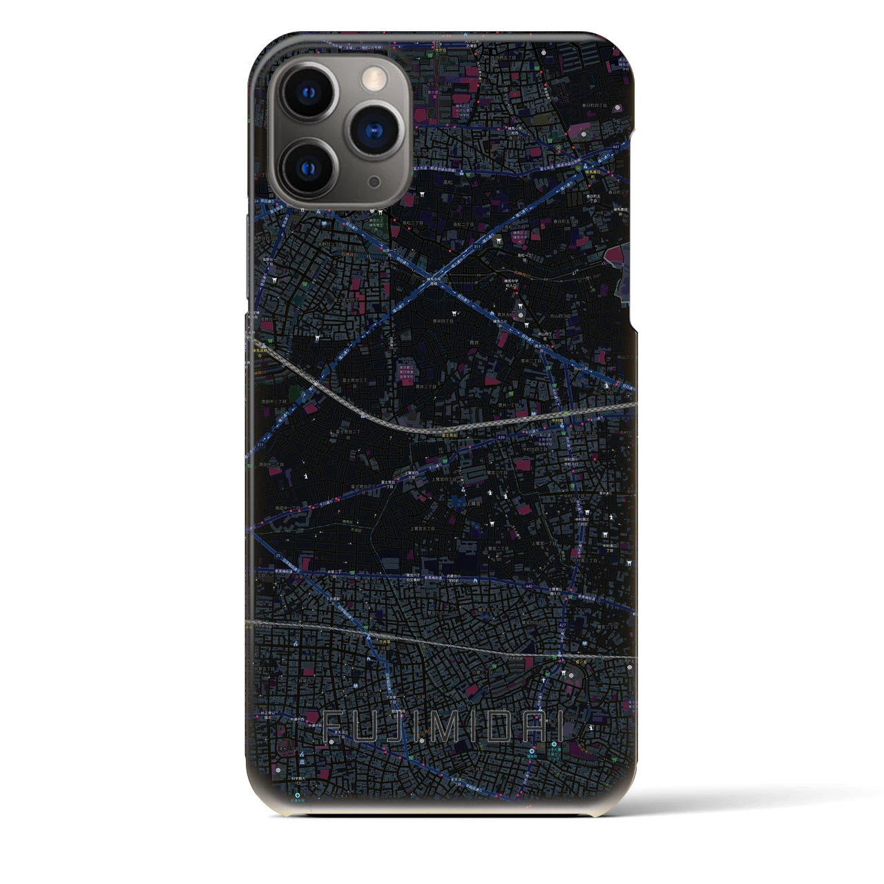 【富士見台(東京都)】地図柄iPhoneケース(バックカバータイプ)