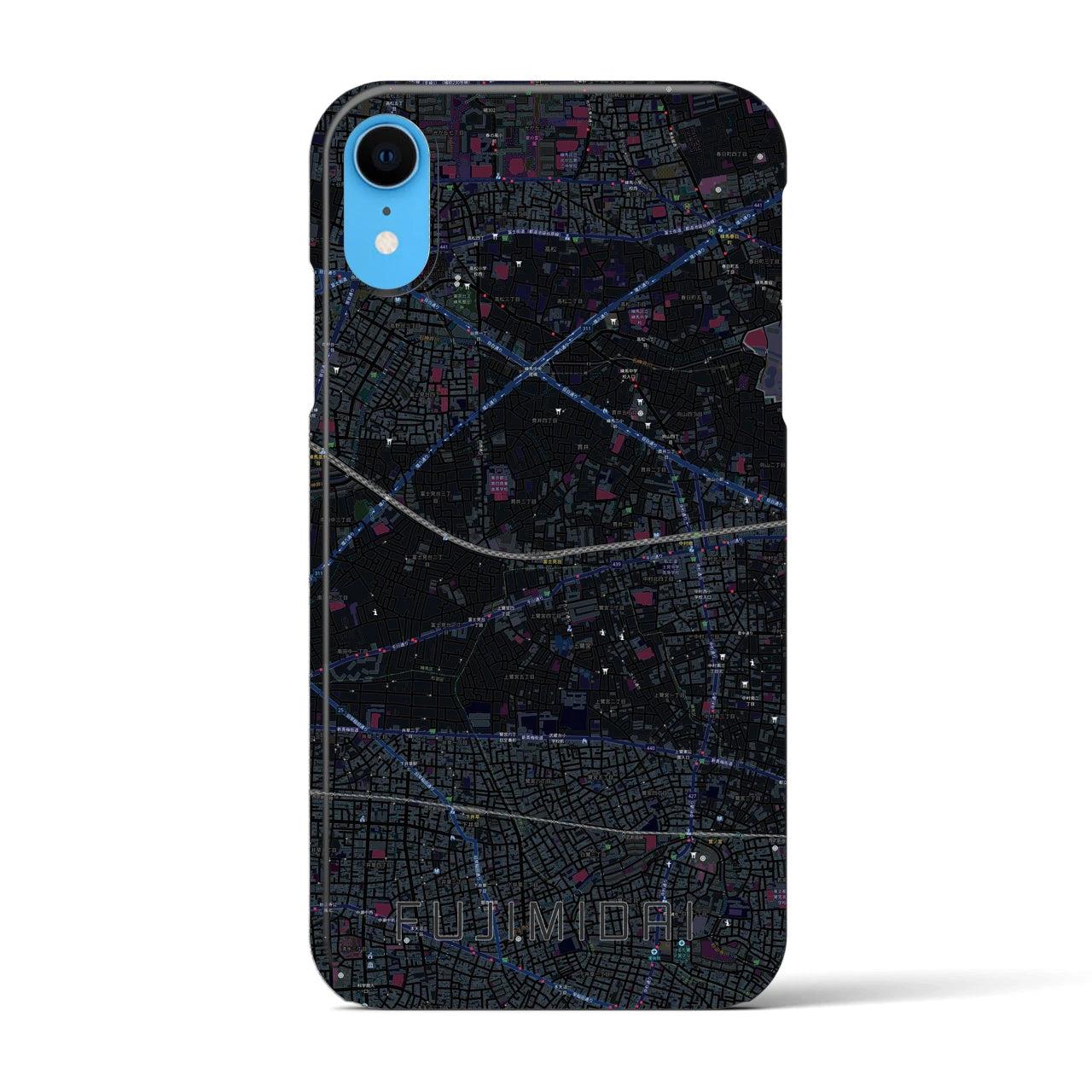 【富士見台(東京都)】地図柄iPhoneケース(バックカバータイプ)