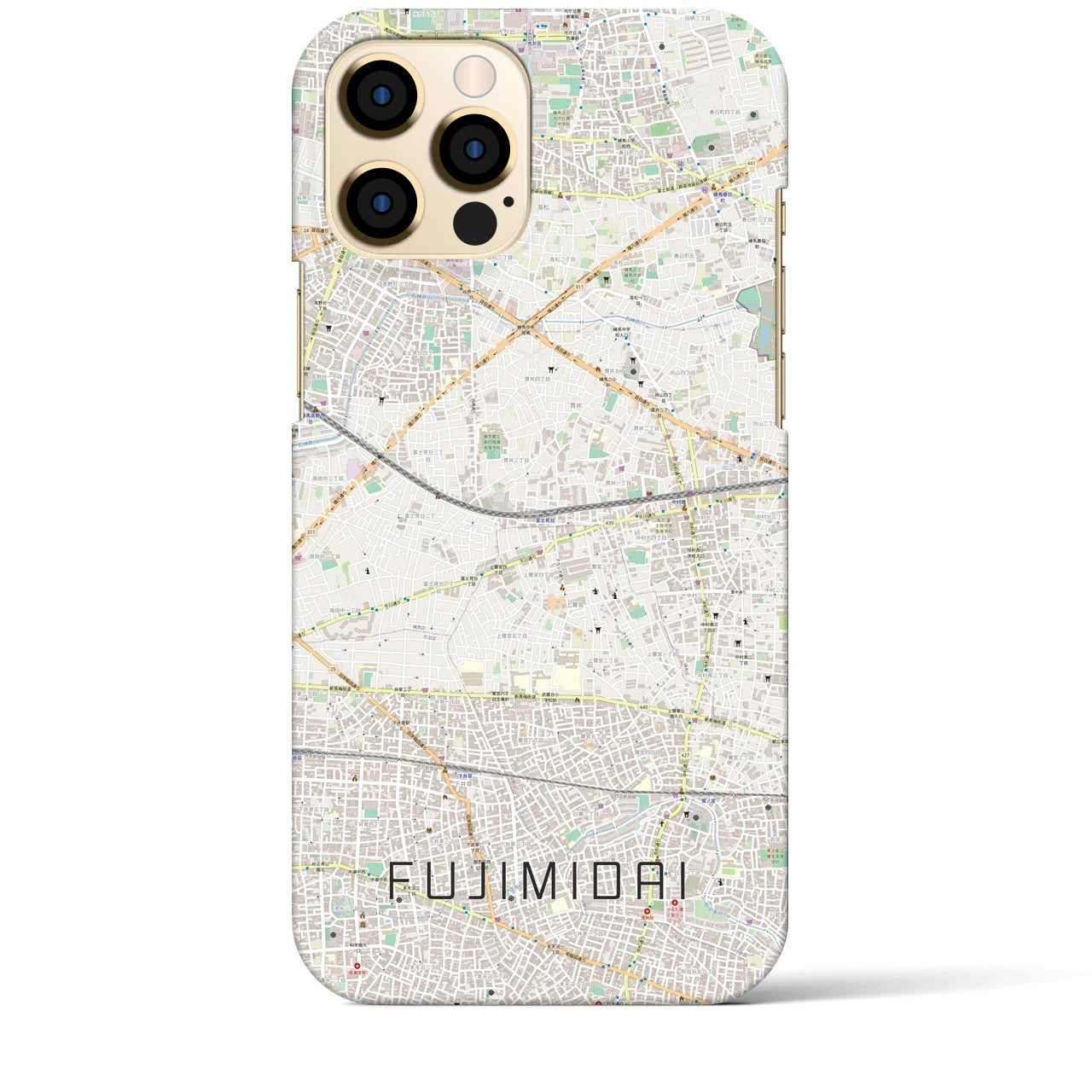 【富士見台(東京都)】地図柄iPhoneケース(バックカバータイプ)