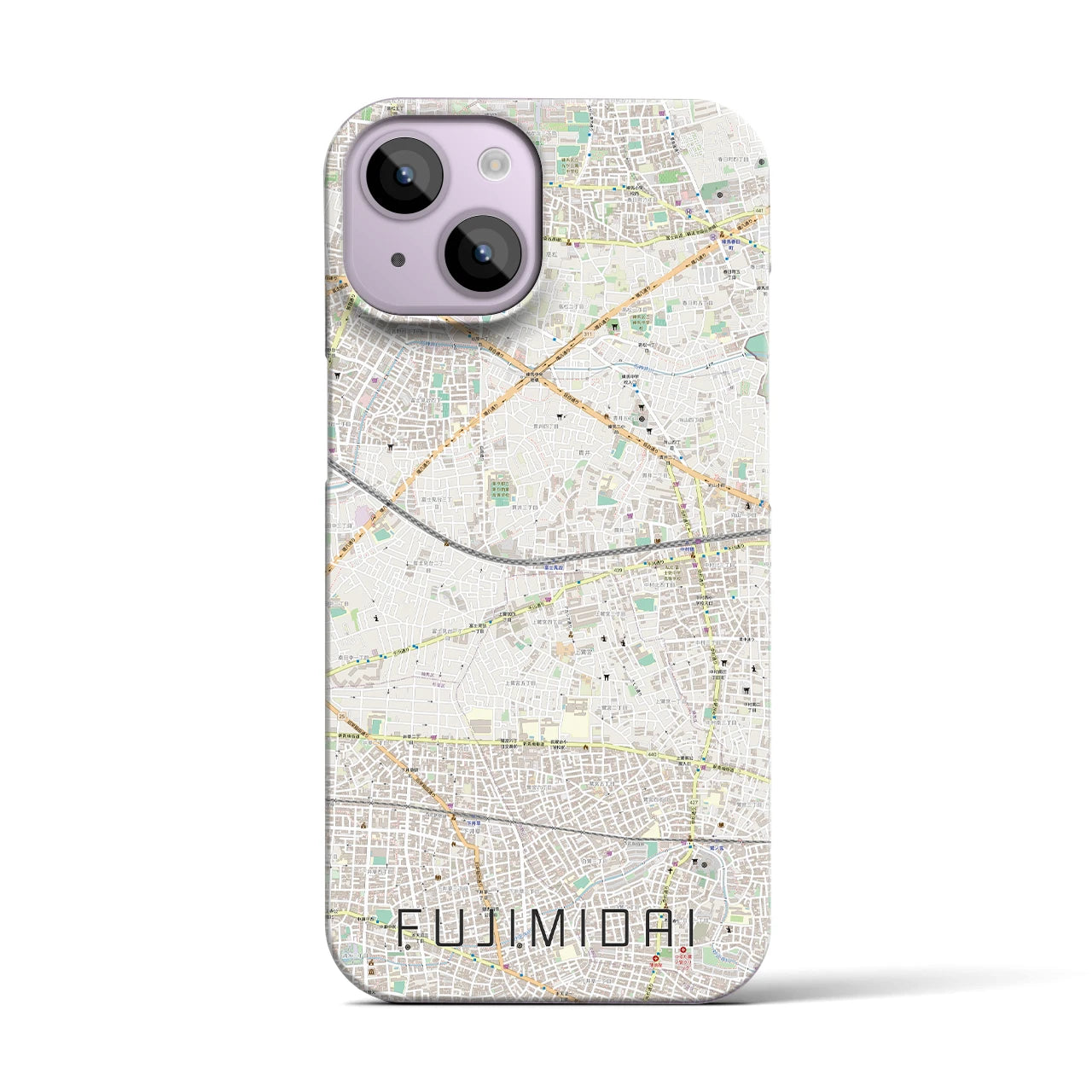 【富士見台(東京都)】地図柄iPhoneケース(バックカバータイプ)