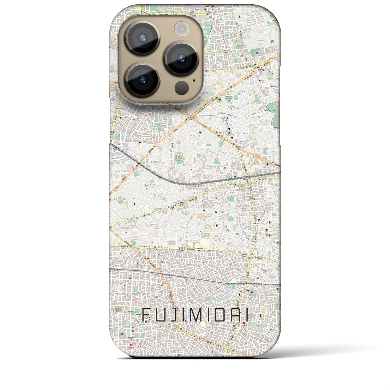 【富士見台(東京都)】地図柄iPhoneケース(バックカバータイプ)
