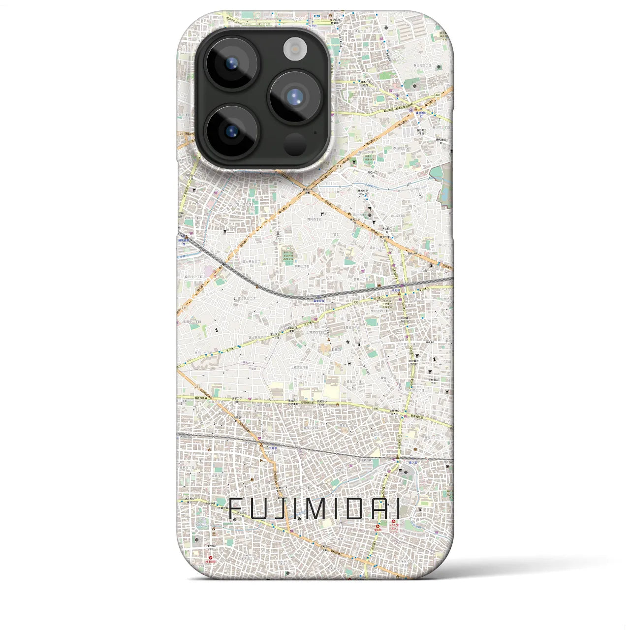 【富士見台(東京都)】地図柄iPhoneケース(バックカバータイプ)