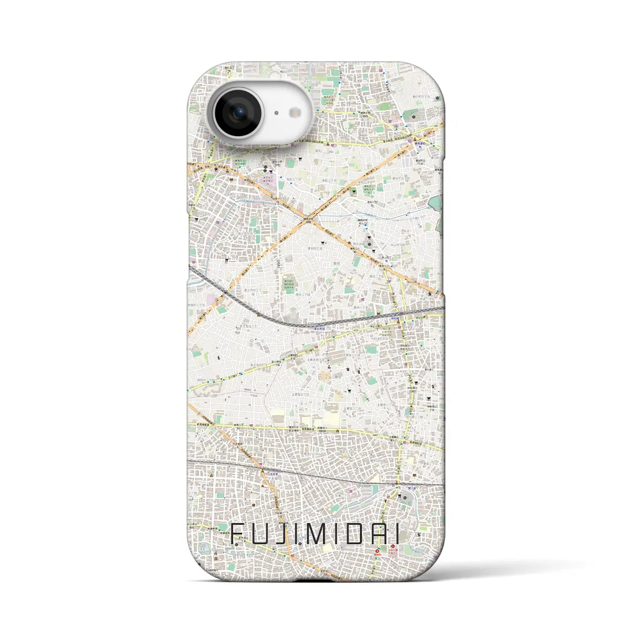 【富士見台(東京都)】地図柄iPhoneケース(バックカバータイプ)
