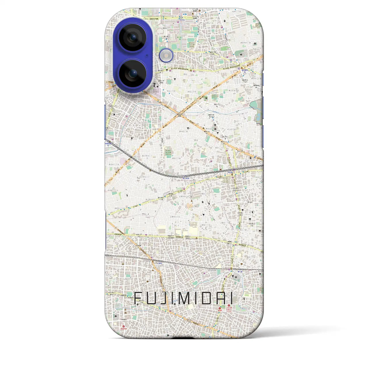 【富士見台(東京都)】地図柄iPhoneケース(バックカバータイプ)ナチュラル・iPhone 16 Pro Max 用