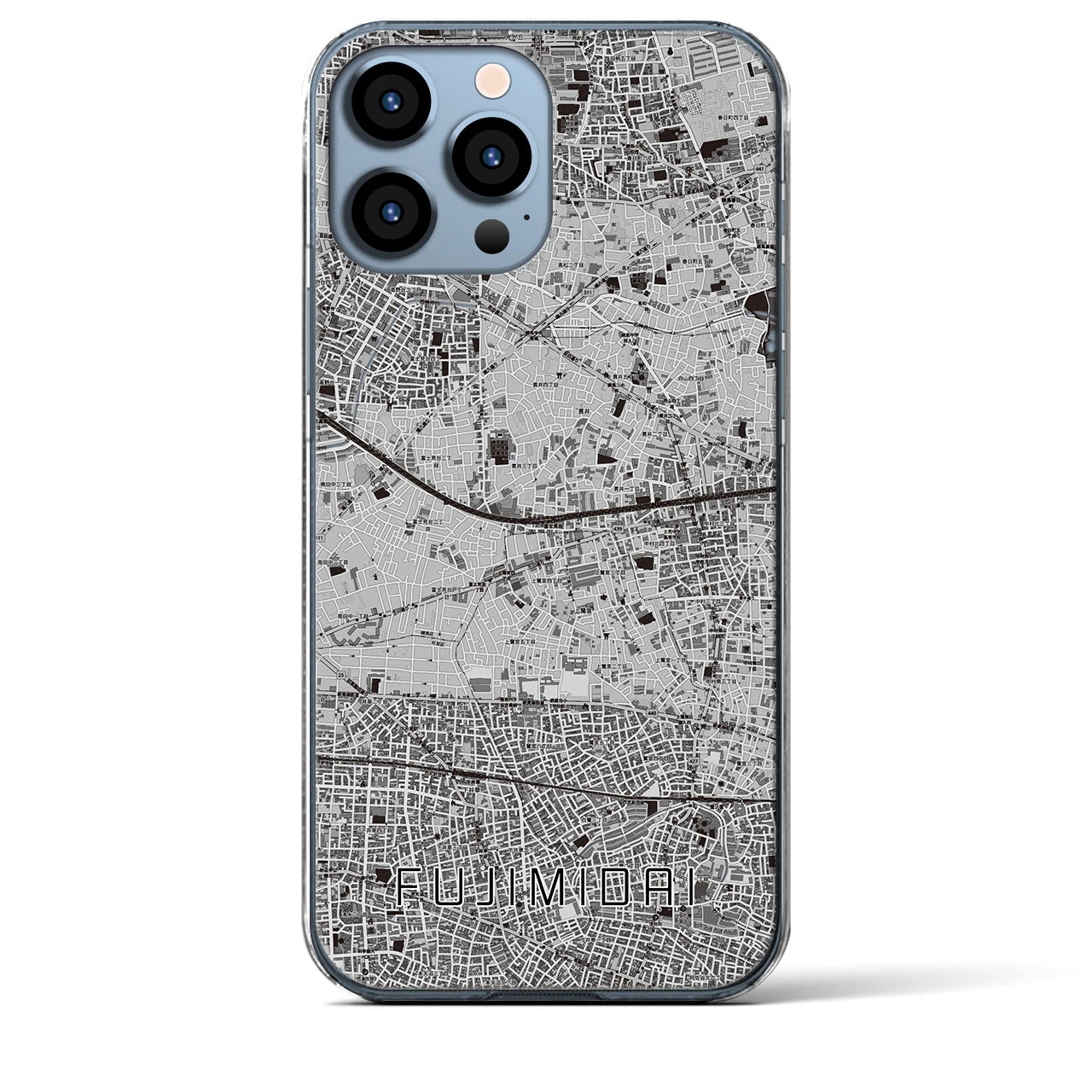 【富士見台(東京都)】地図柄iPhoneケース(クリアタイプ)