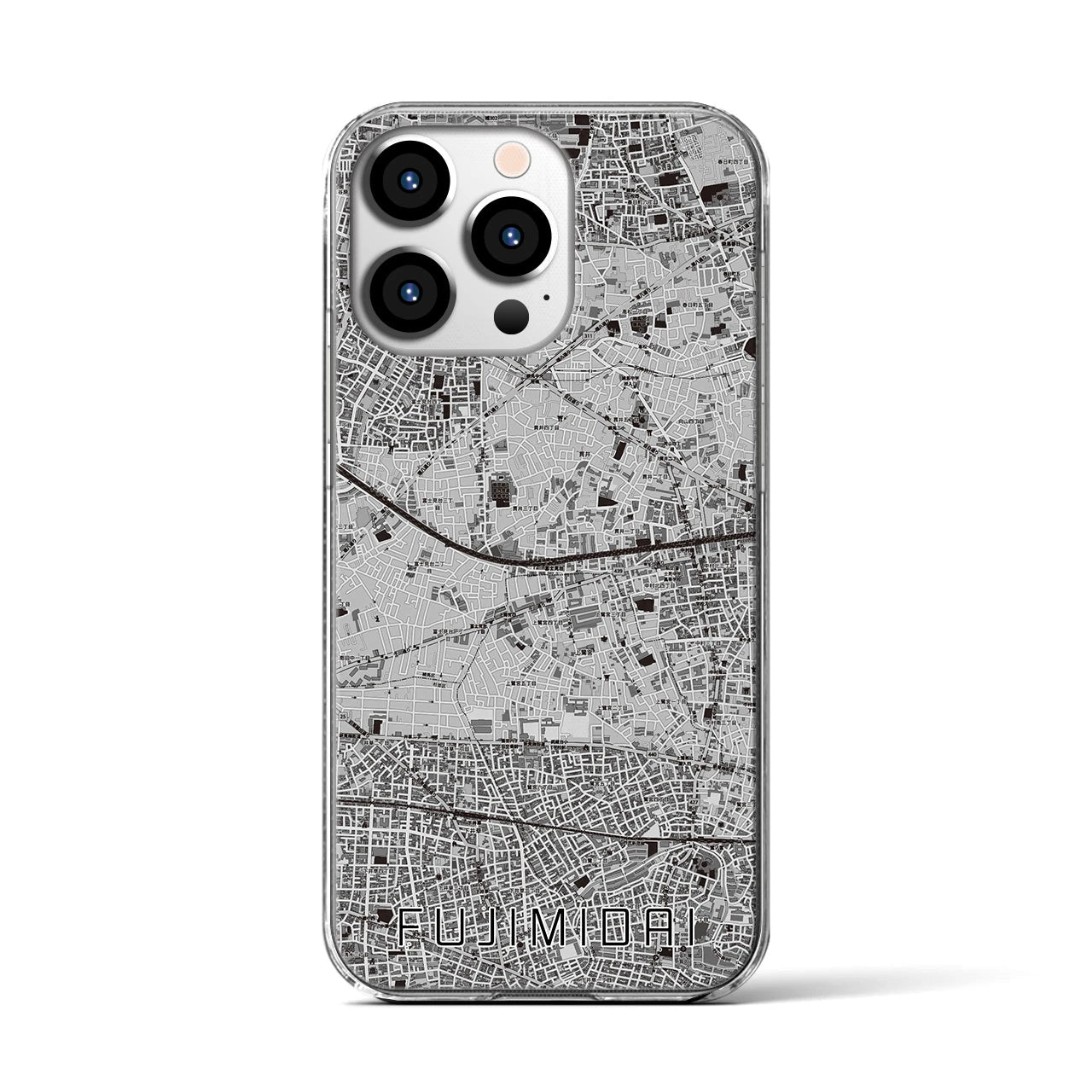 【富士見台(東京都)】地図柄iPhoneケース(クリアタイプ)