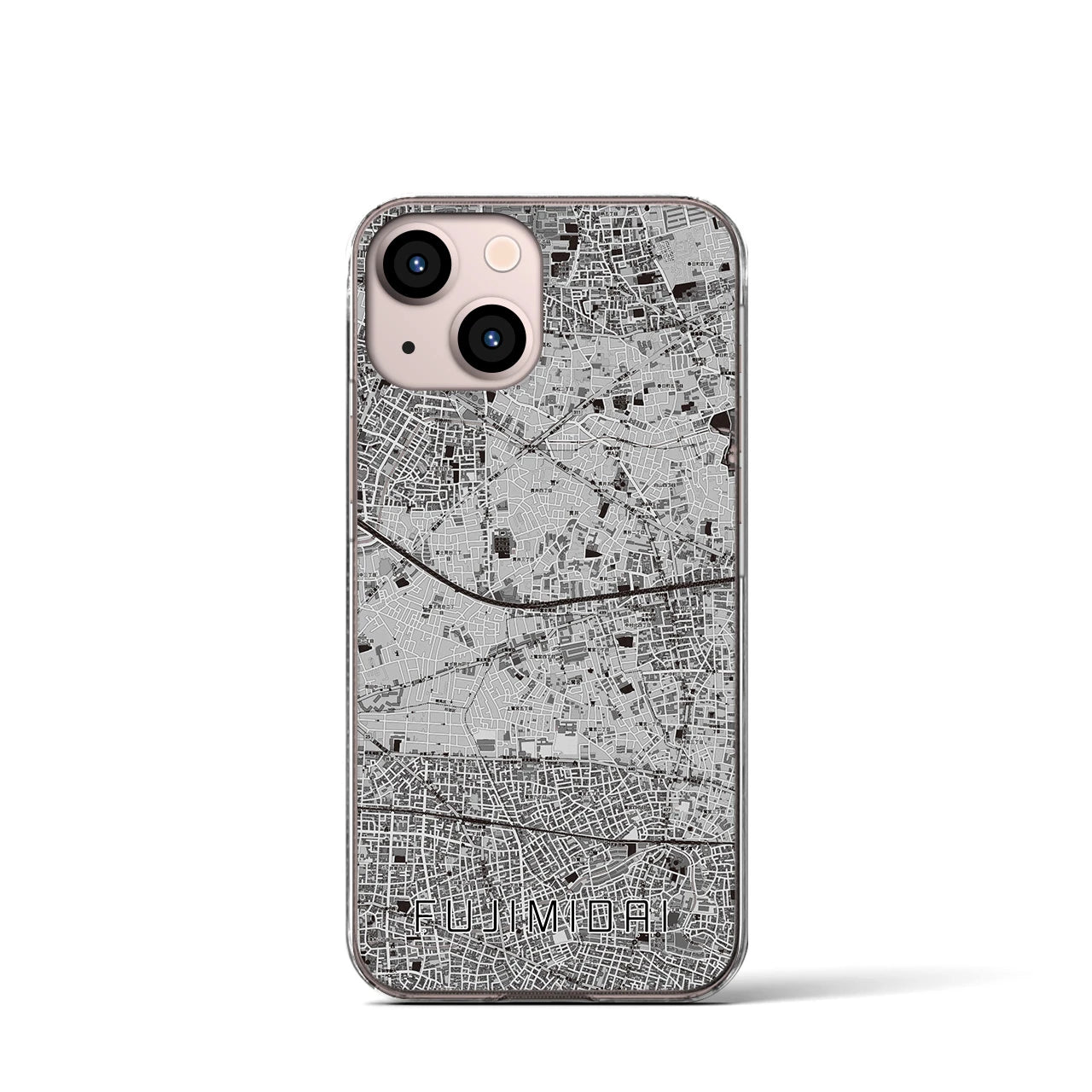 【富士見台(東京都)】地図柄iPhoneケース(クリアタイプ)