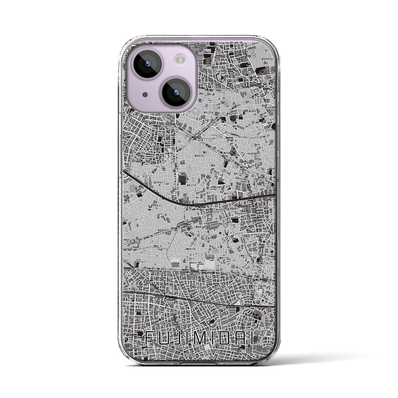 【富士見台(東京都)】地図柄iPhoneケース(クリアタイプ)